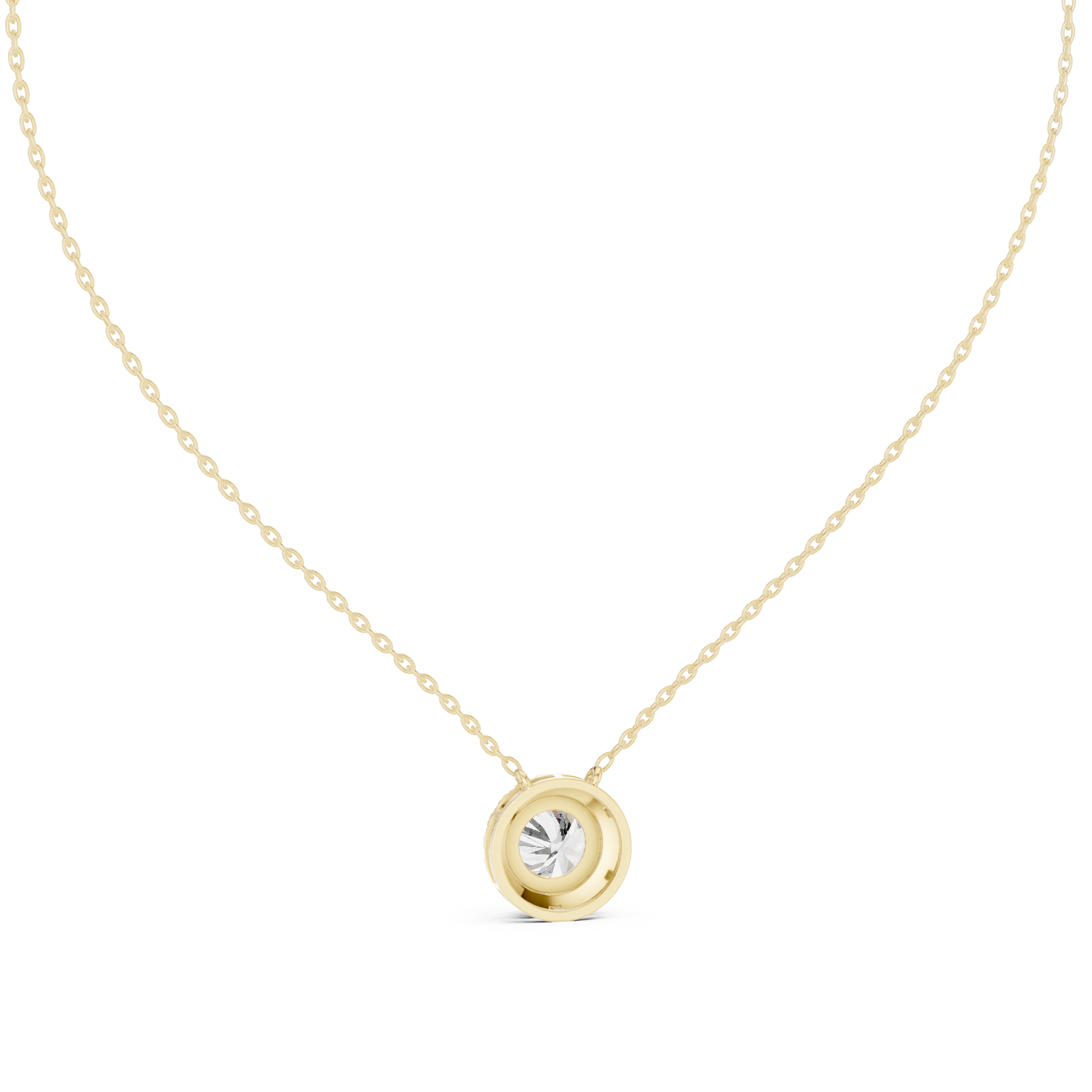 Prong Set Round Moissanite Pendant in White Gold