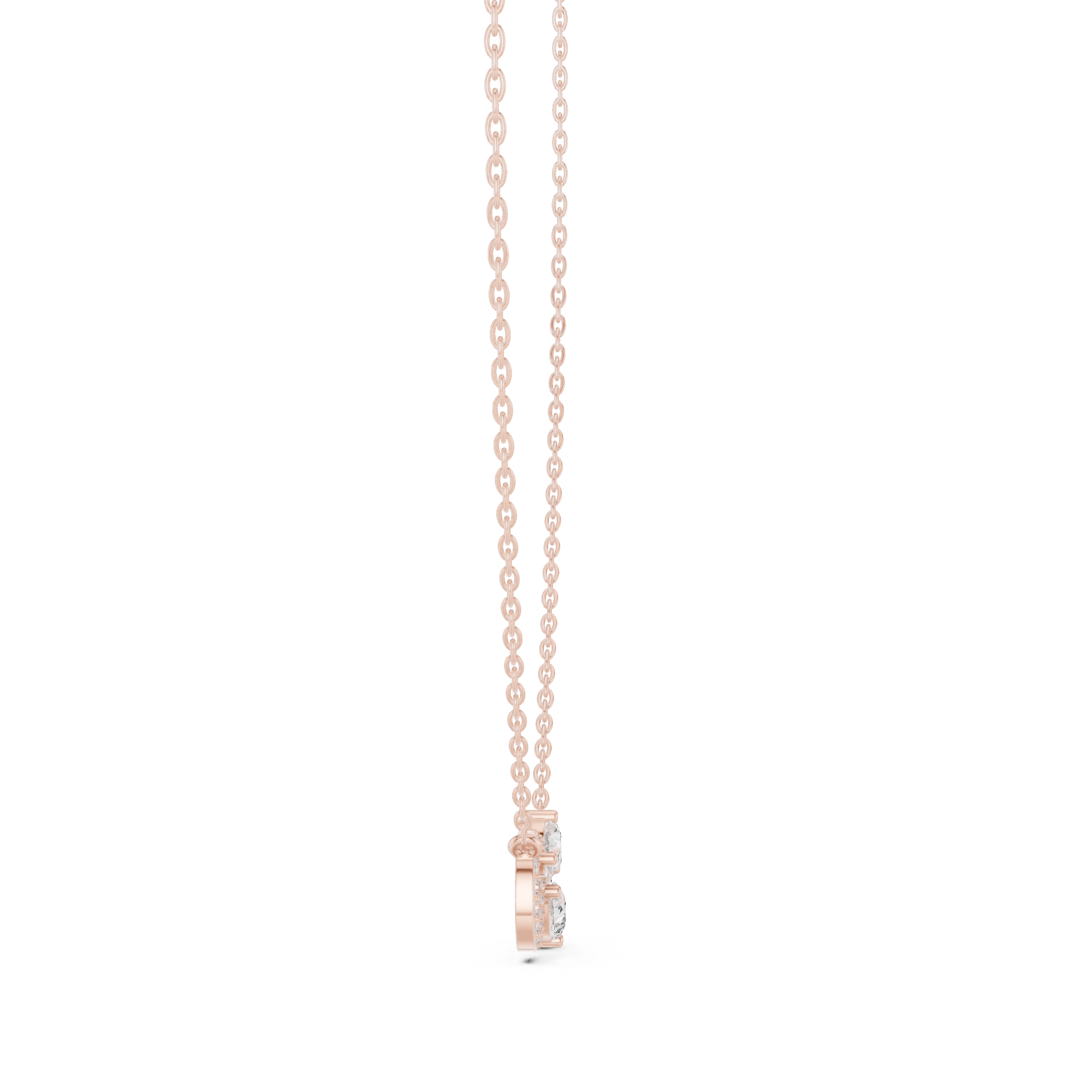 Infinity Double Moissanite Pendant in Rose Gold