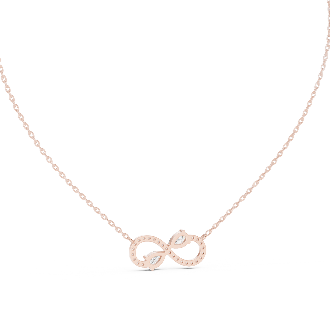 Infinity Double Moissanite Pendant in Rose Gold