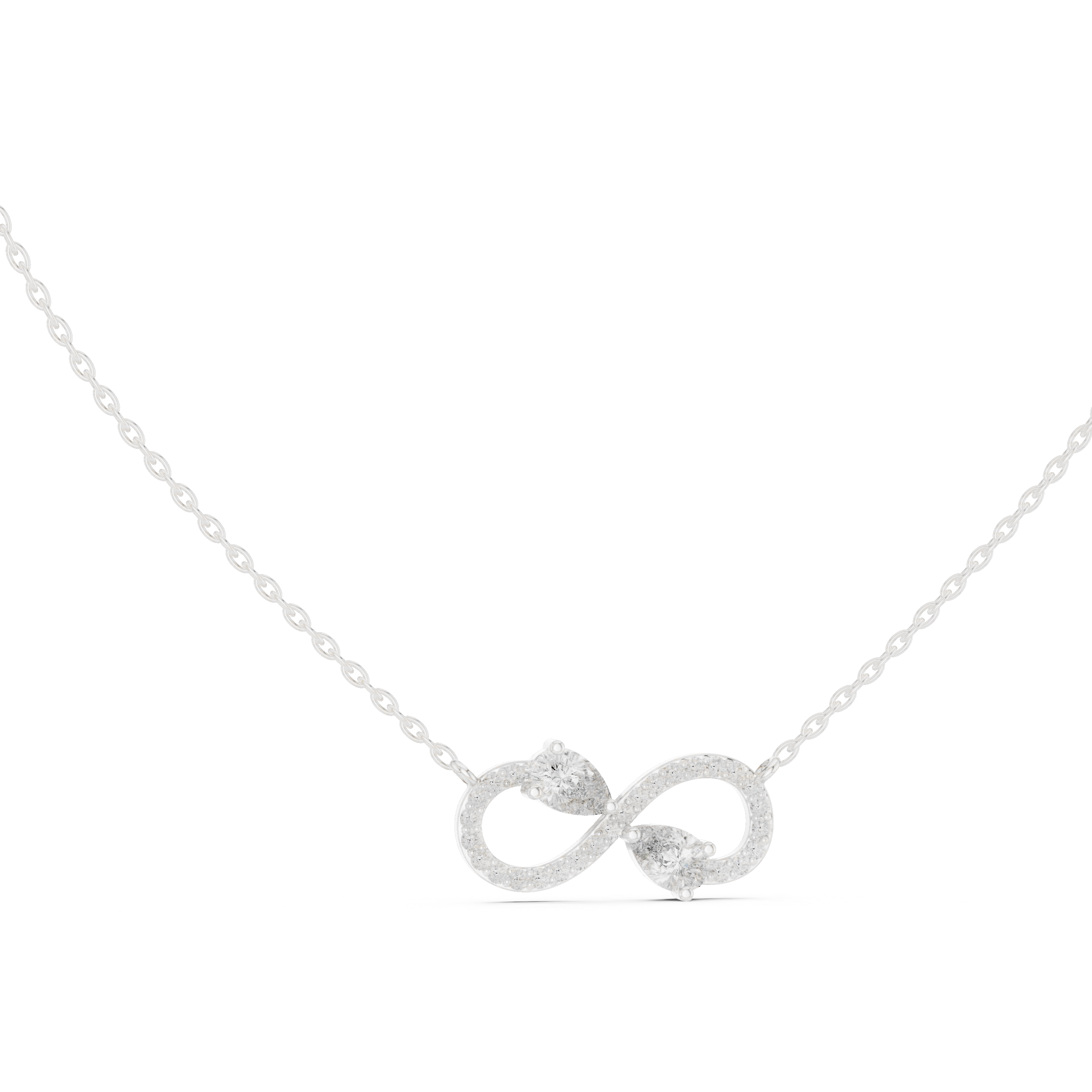 Infinity Double Moissanite Pendant in Rose Gold