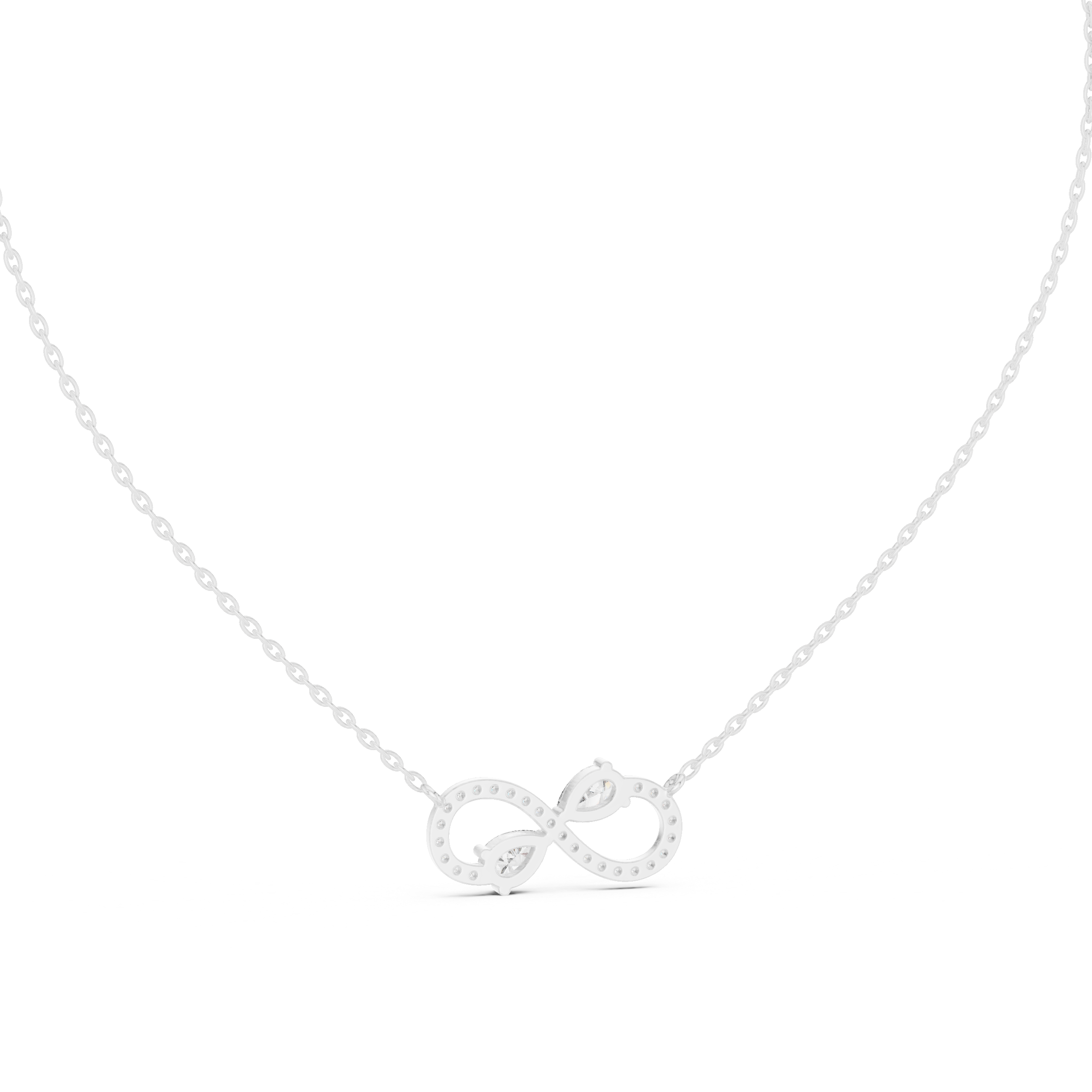Infinity Double Moissanite Pendant in Rose Gold
