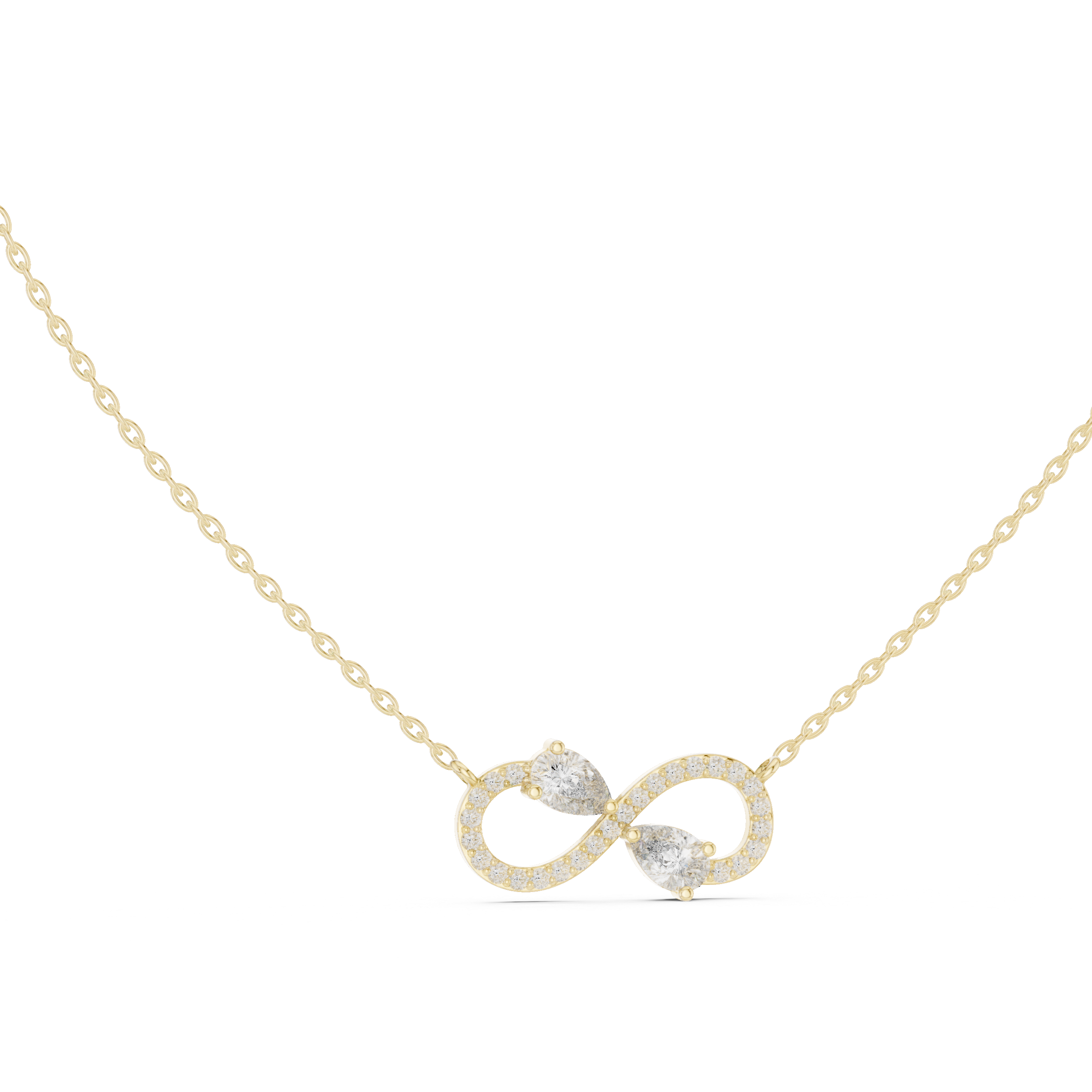 Infinity Double Moissanite Pendant in Rose Gold