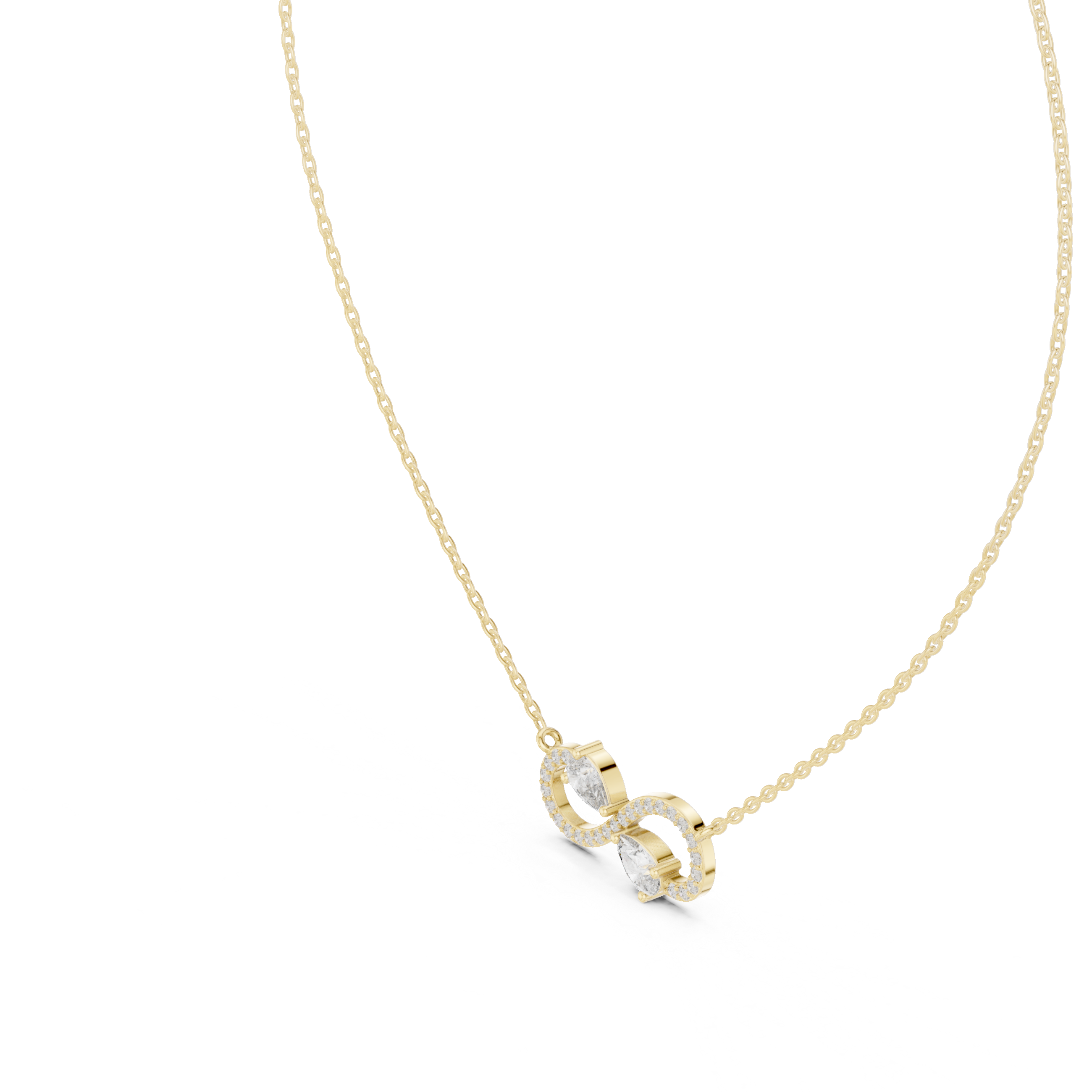 Infinity Double Moissanite Pendant in Rose Gold