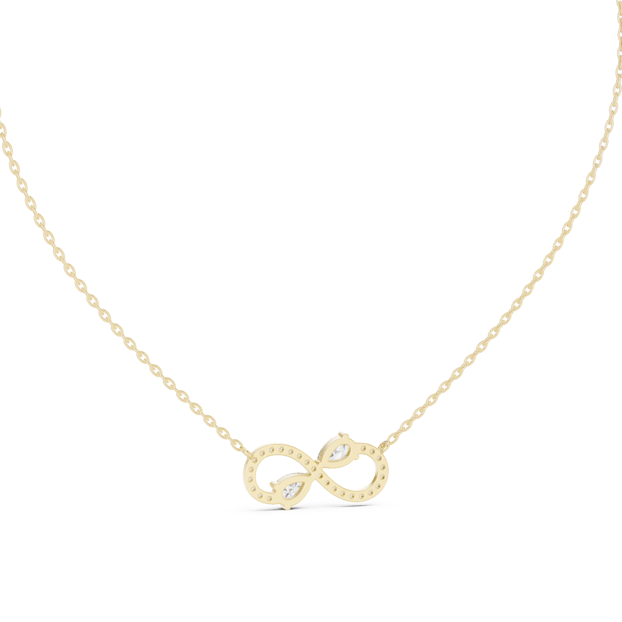 Infinity Double Moissanite Pendant in Rose Gold