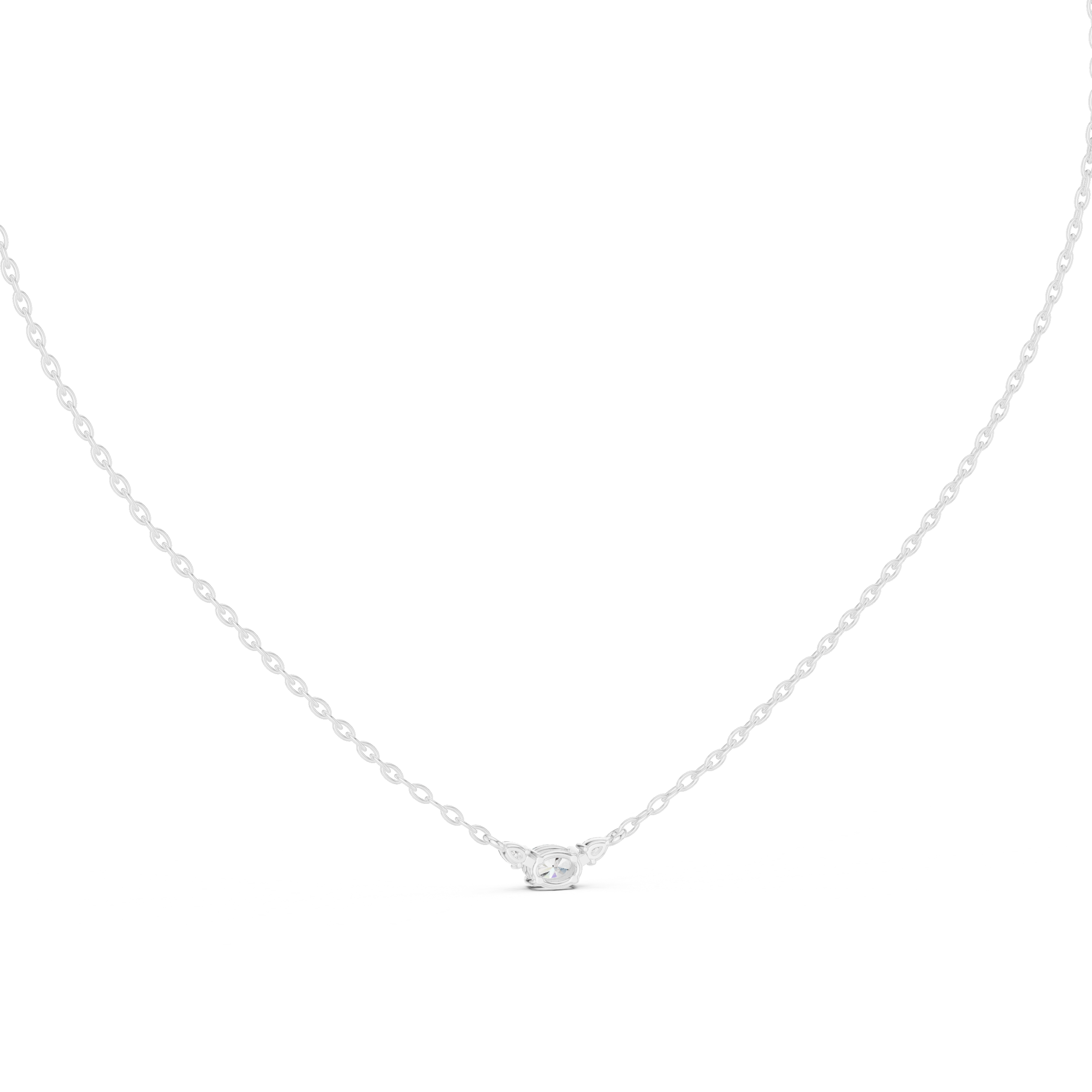 Oval Three Stone Moissanite Pendant in Yellow Gold