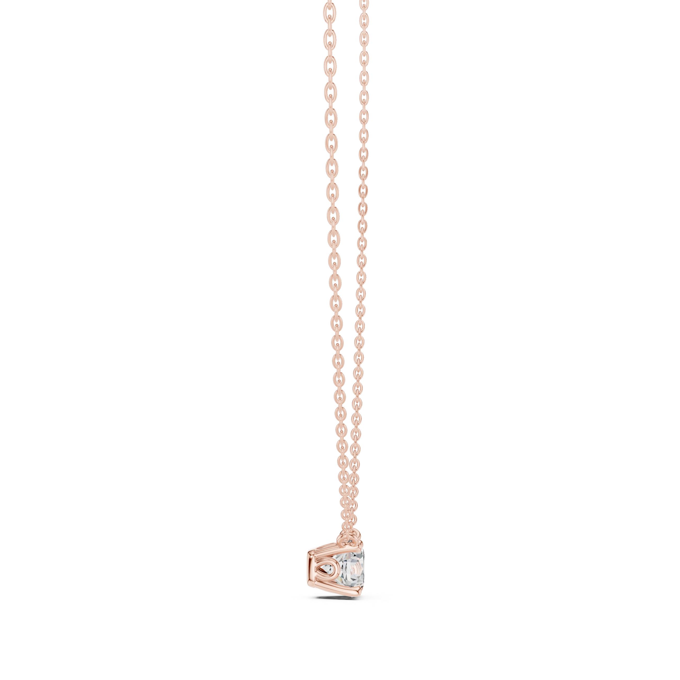 Classic Round Solitaire Moissanite Pendant in Rose Gold