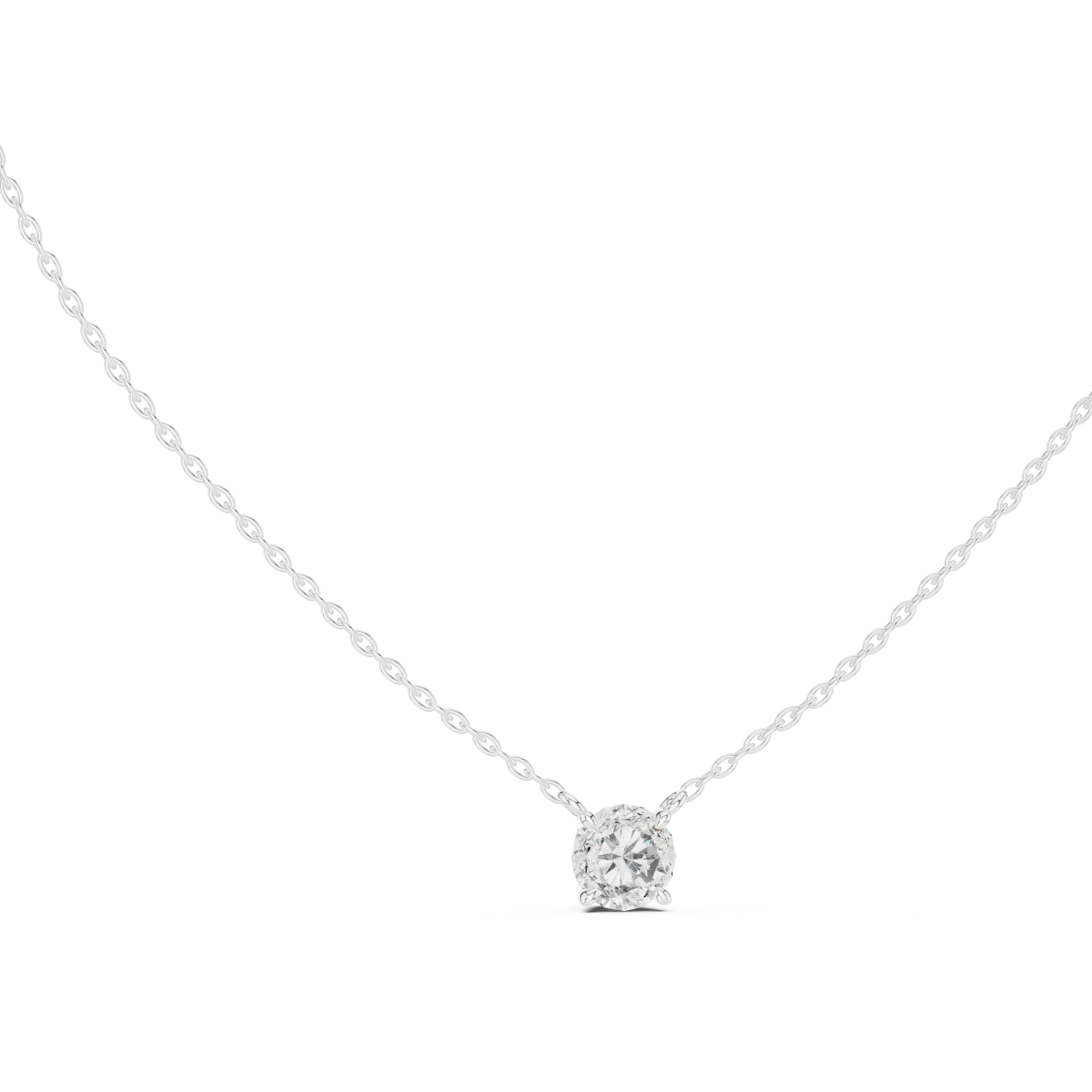 Classic Round Solitaire Moissanite Pendant in Rose Gold