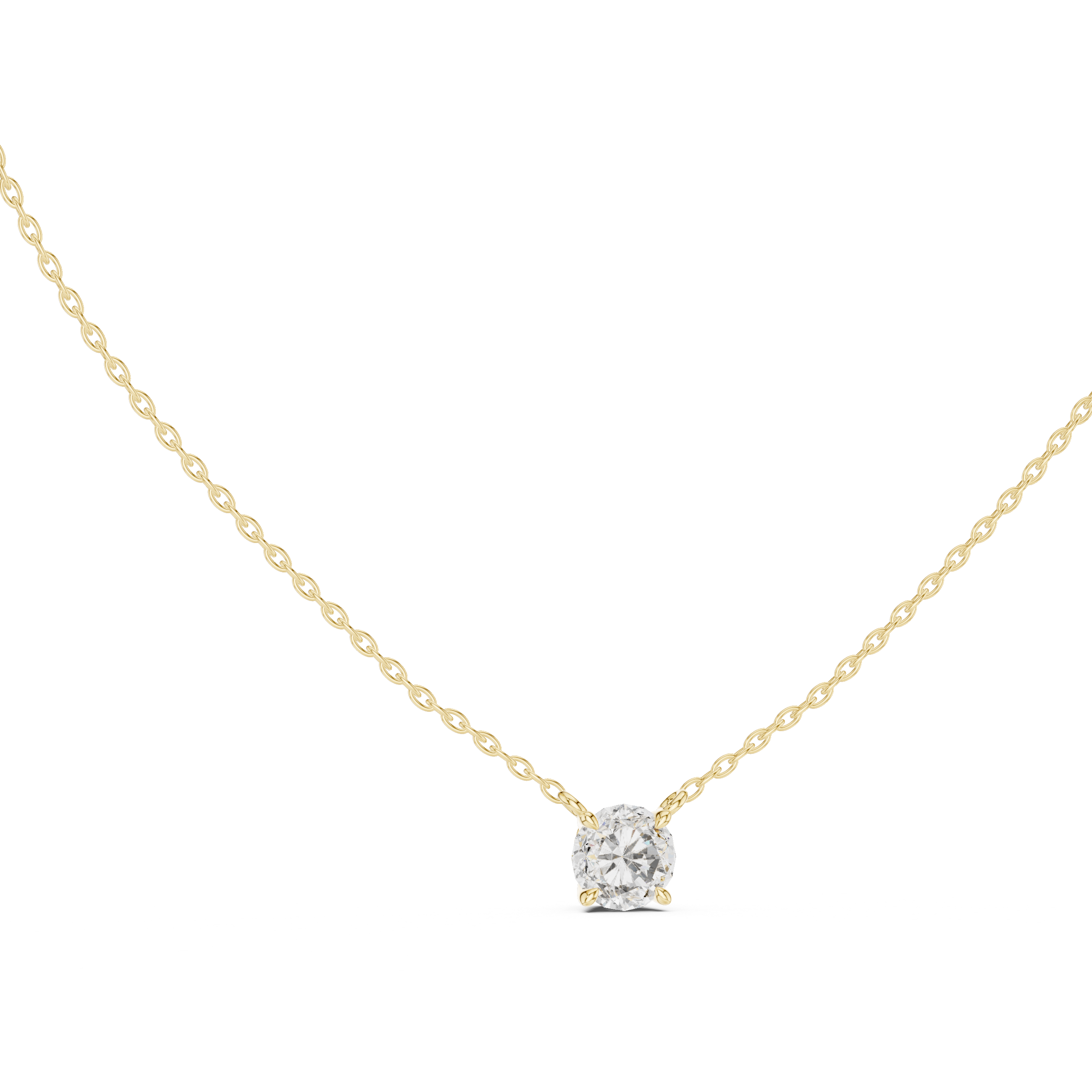 Classic Round Solitaire Moissanite Pendant in Rose Gold