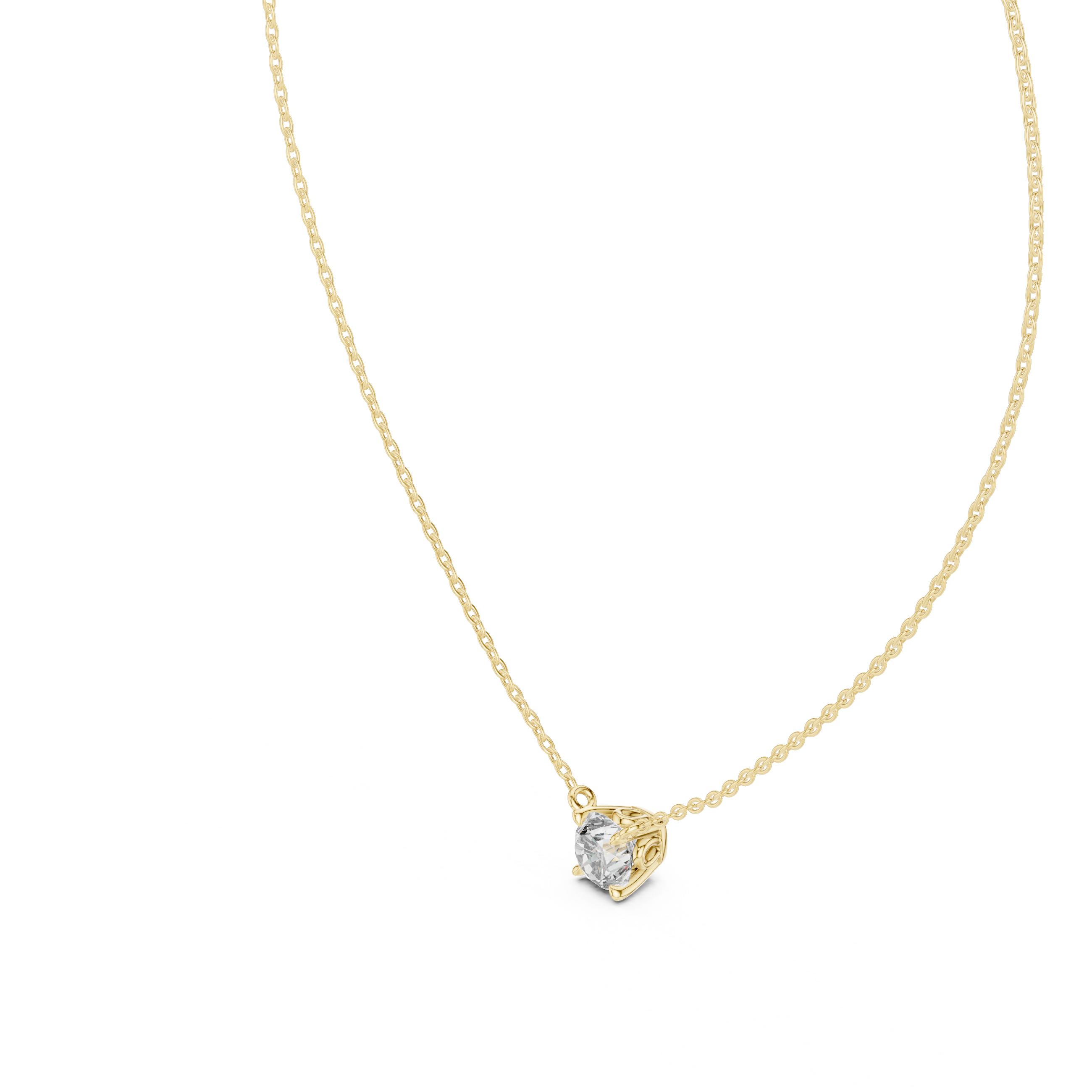 Classic Round Solitaire Moissanite Pendant in Rose Gold