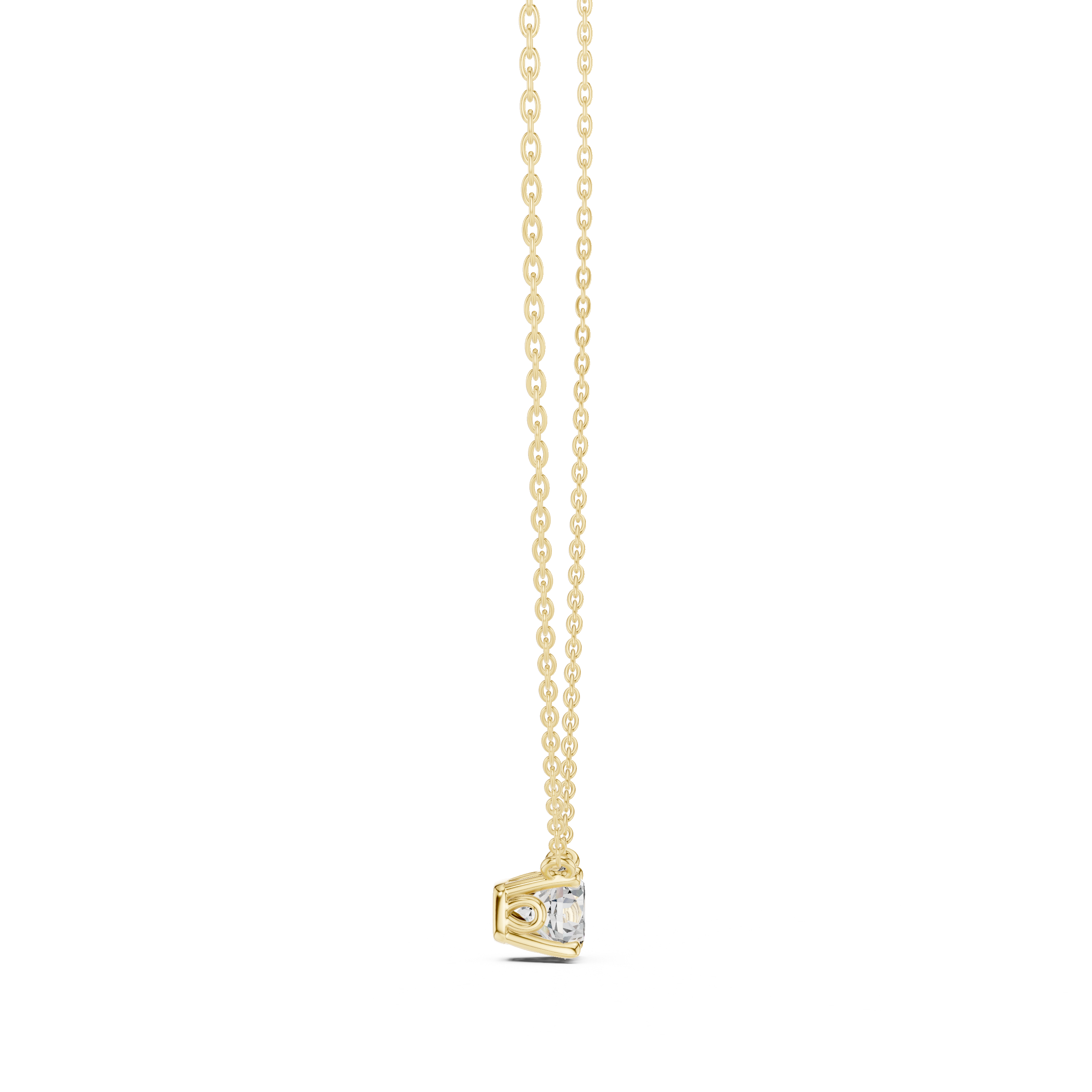 Classic Round Solitaire Moissanite Pendant in Rose Gold