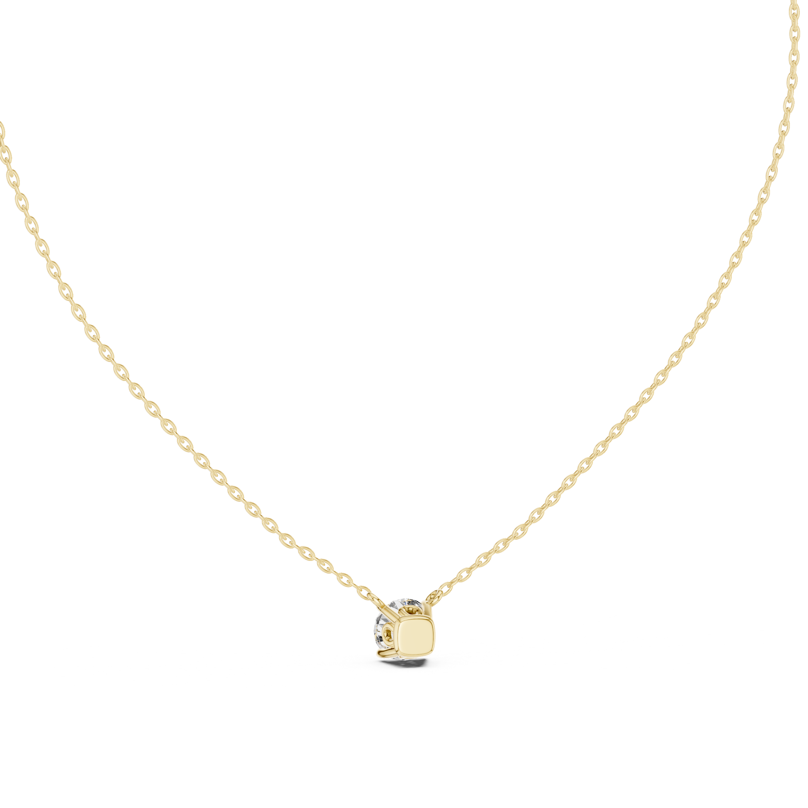 Classic Round Solitaire Moissanite Pendant in Rose Gold