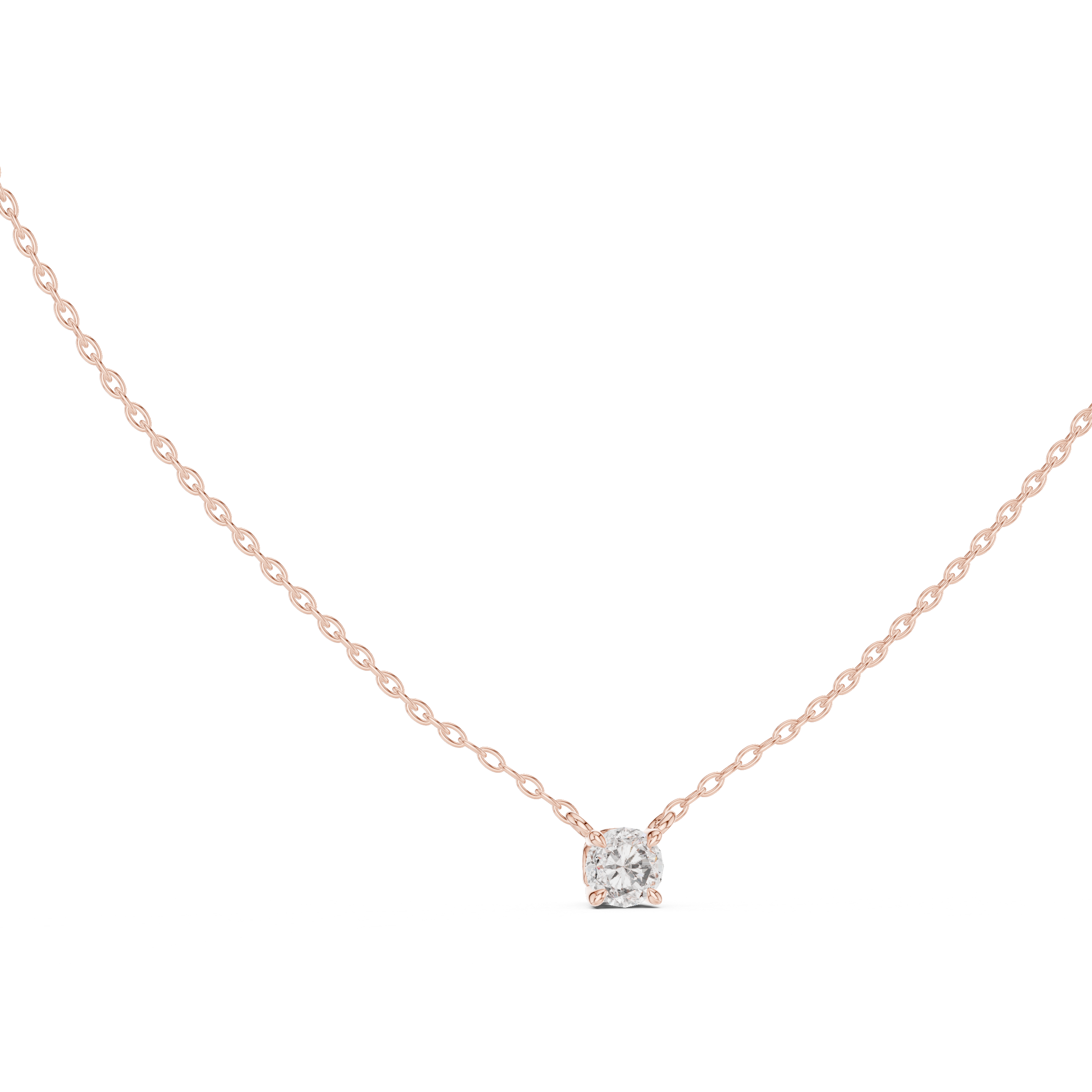 Minimal Round Solitaire Moissanite Pendant in Yellow Gold