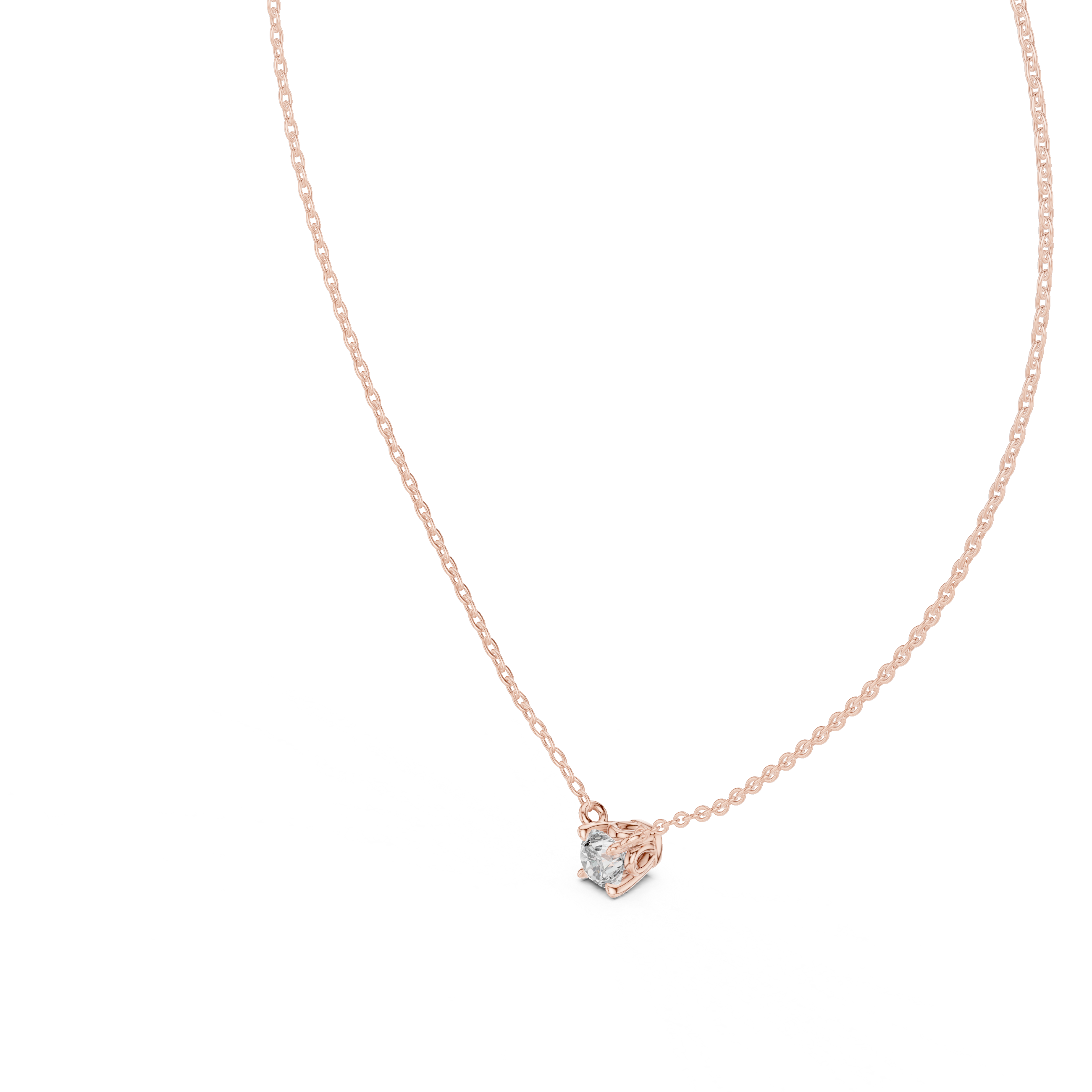 Minimal Round Solitaire Moissanite Pendant in Yellow Gold