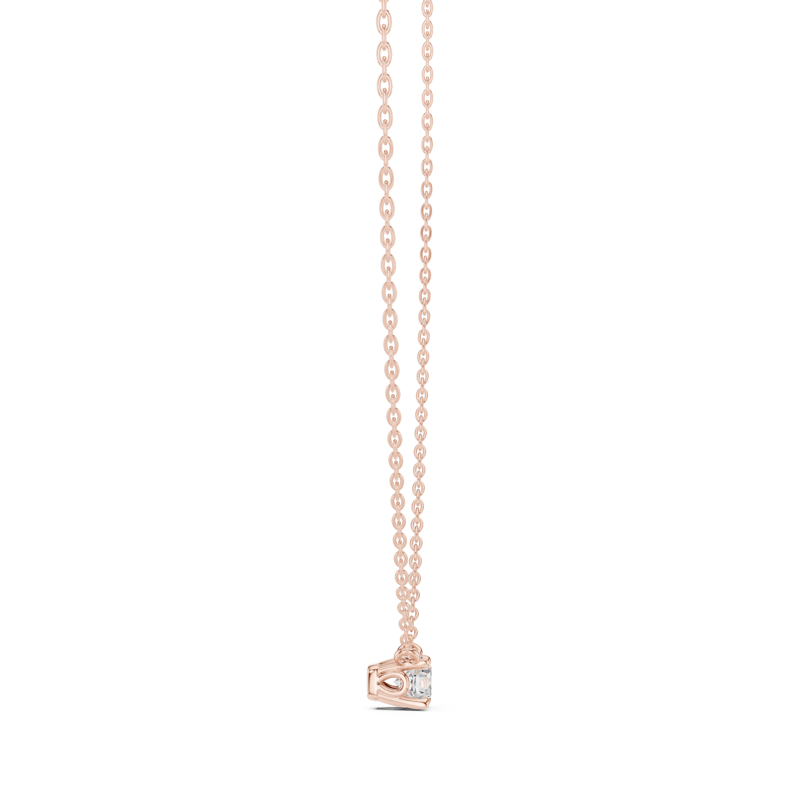 Minimal Round Solitaire Moissanite Pendant in Yellow Gold