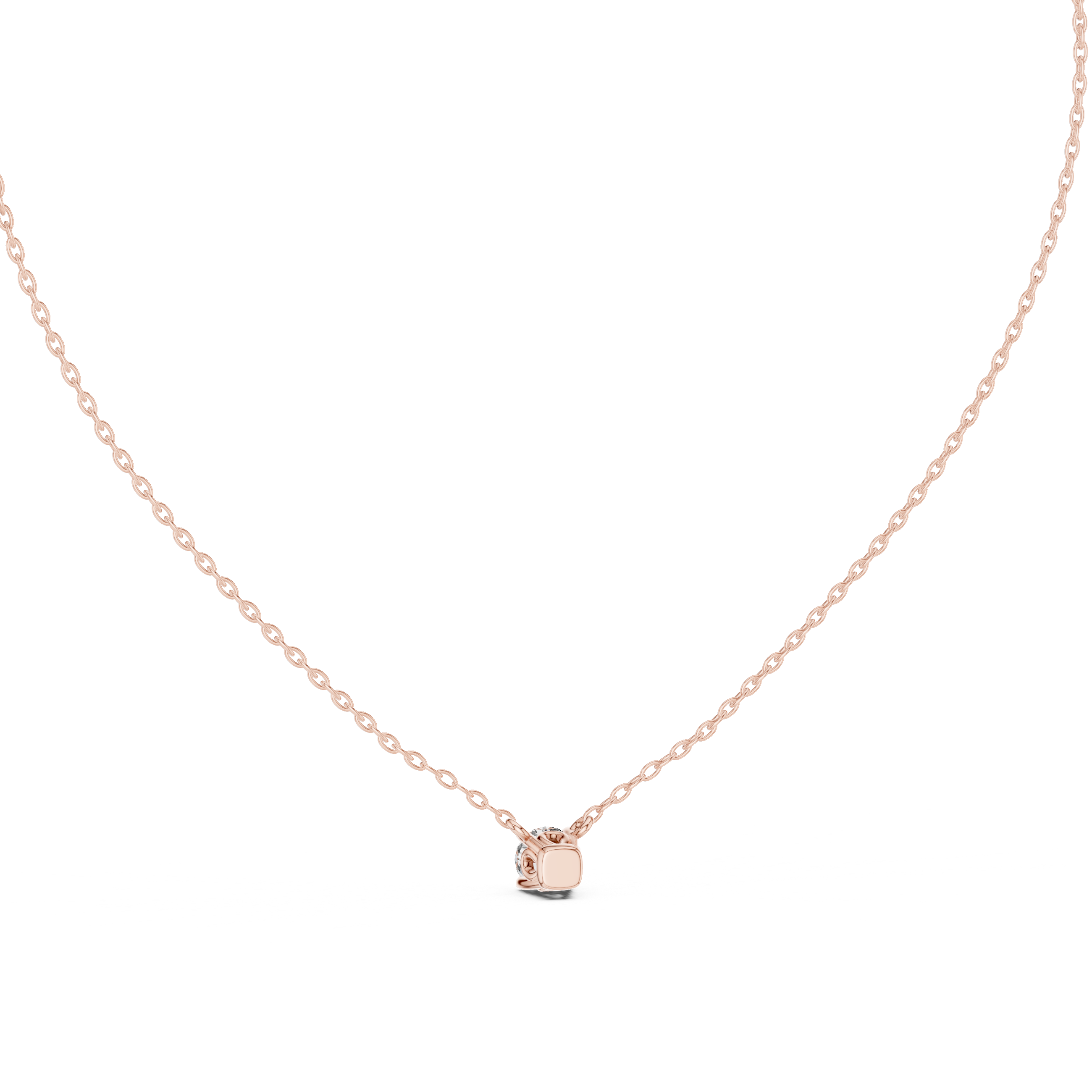 Minimal Round Solitaire Moissanite Pendant in Yellow Gold