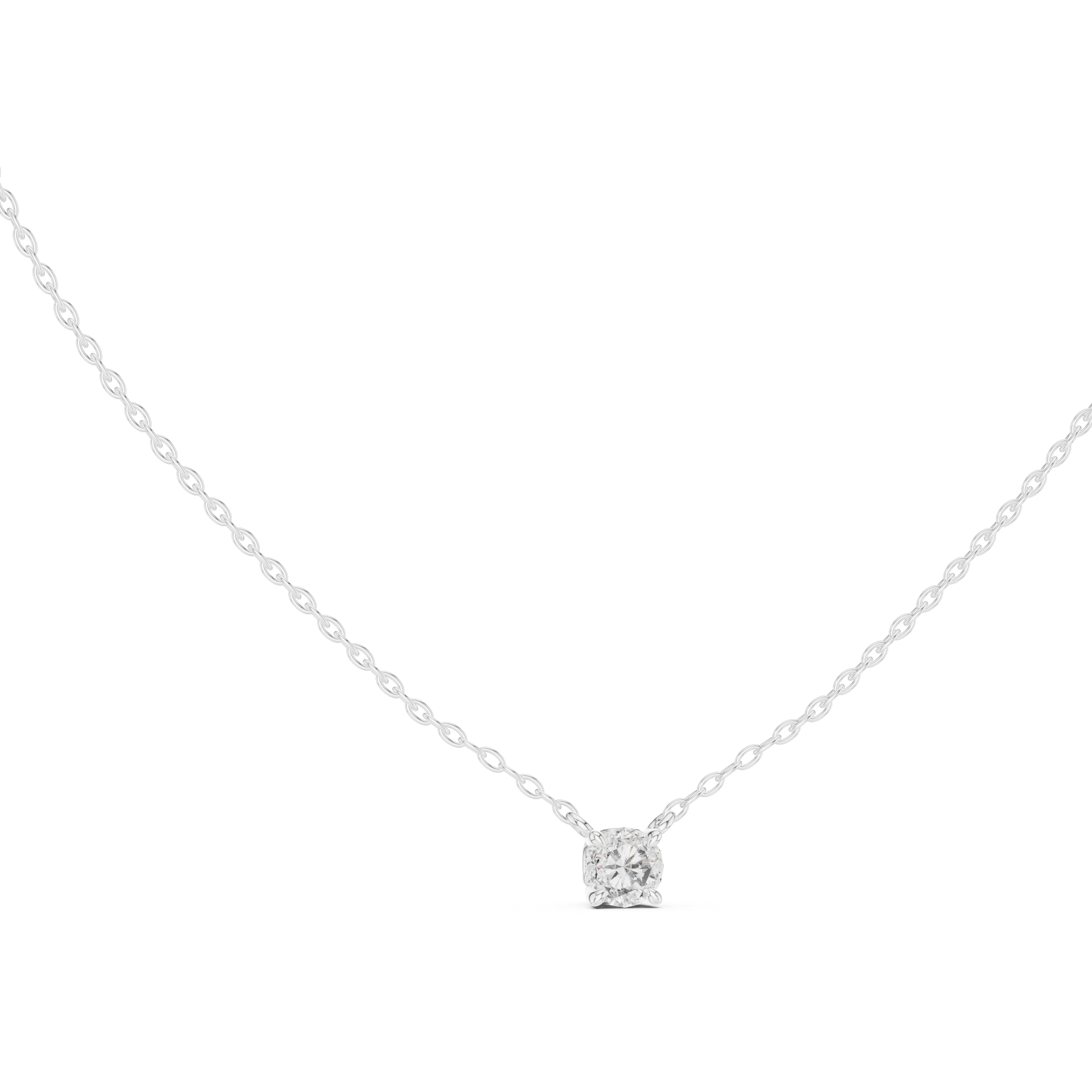 Minimal Round Solitaire Moissanite Pendant in Yellow Gold