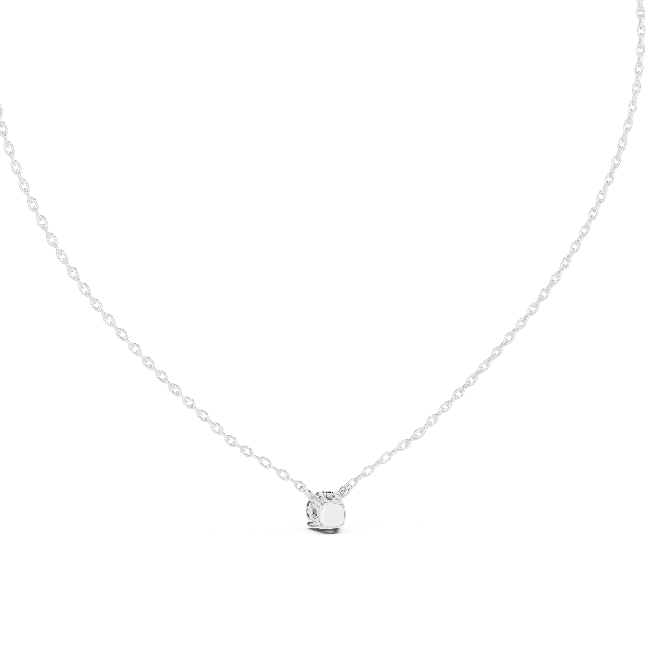 Minimal Round Solitaire Moissanite Pendant in Yellow Gold