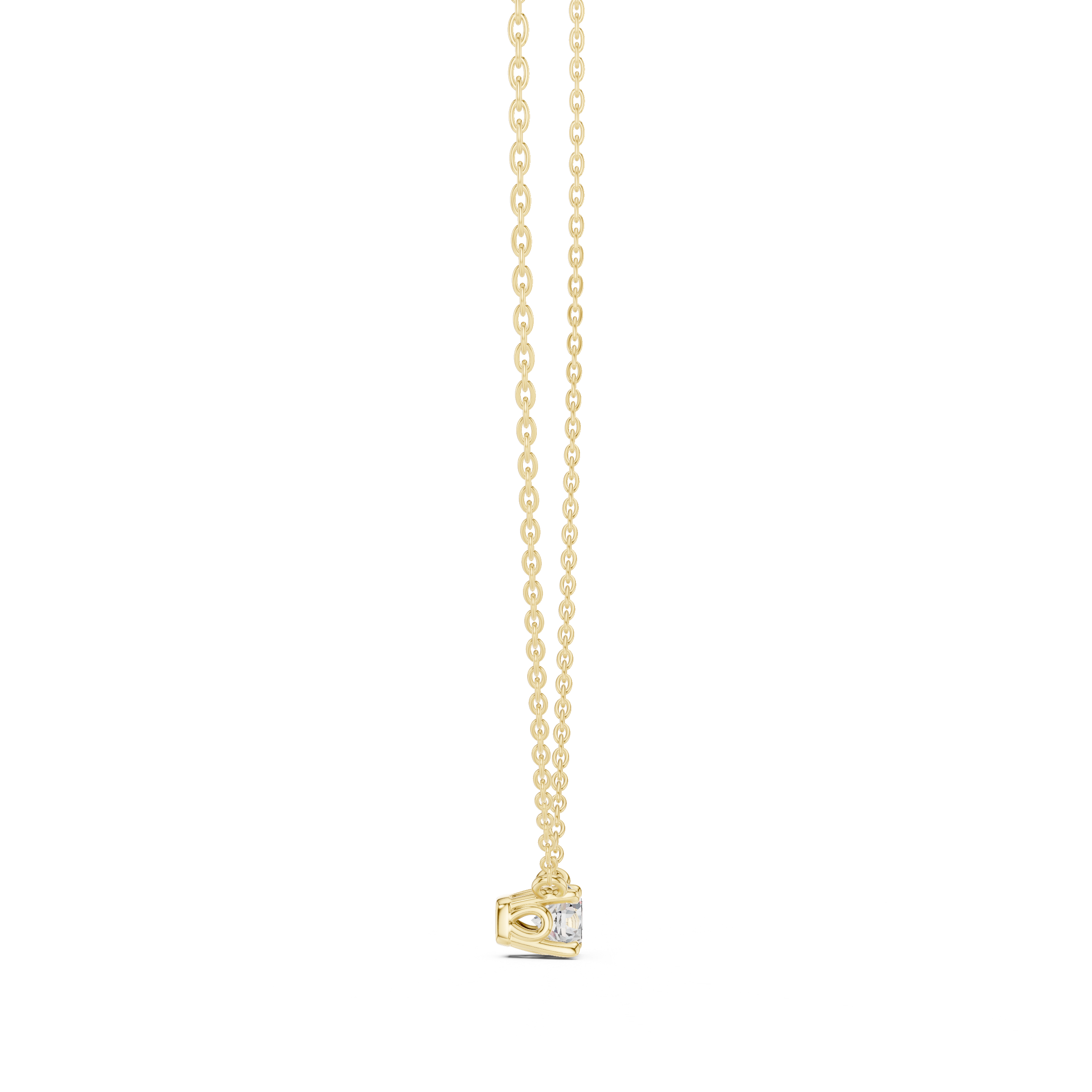 Minimal Round Solitaire Moissanite Pendant in Yellow Gold