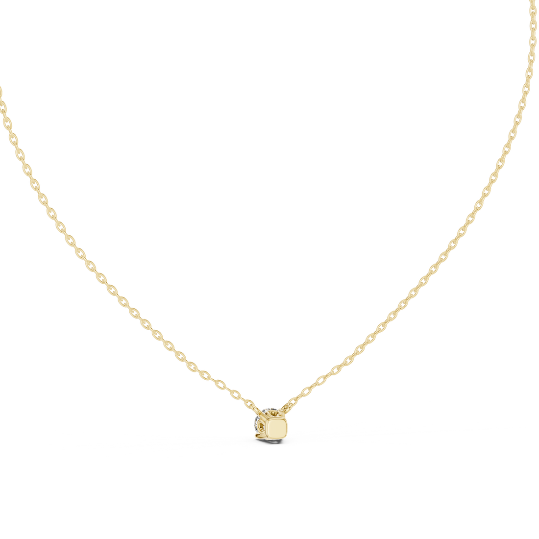 Minimal Round Solitaire Moissanite Pendant in Yellow Gold