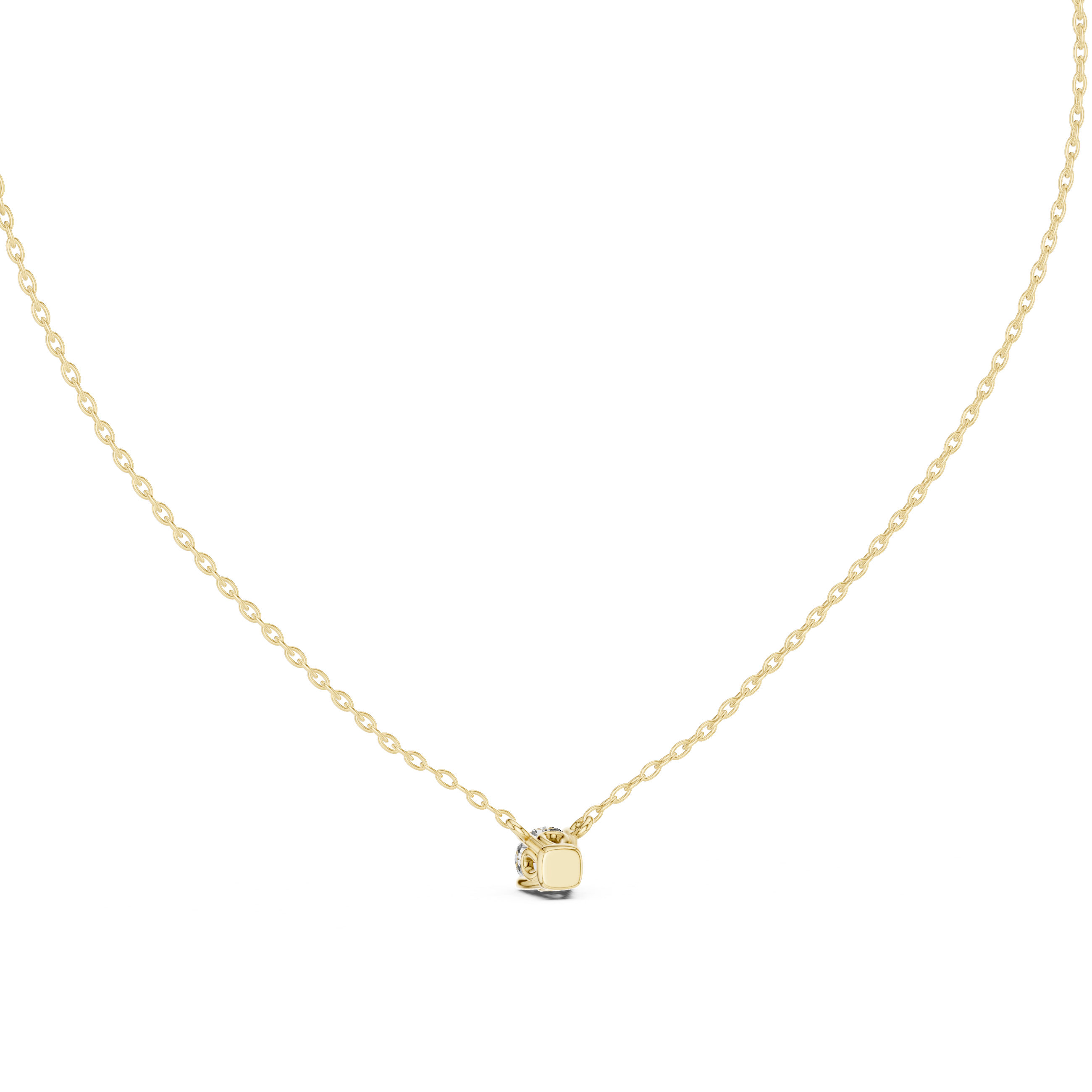 Minimal Round Solitaire Moissanite Pendant in Yellow Gold