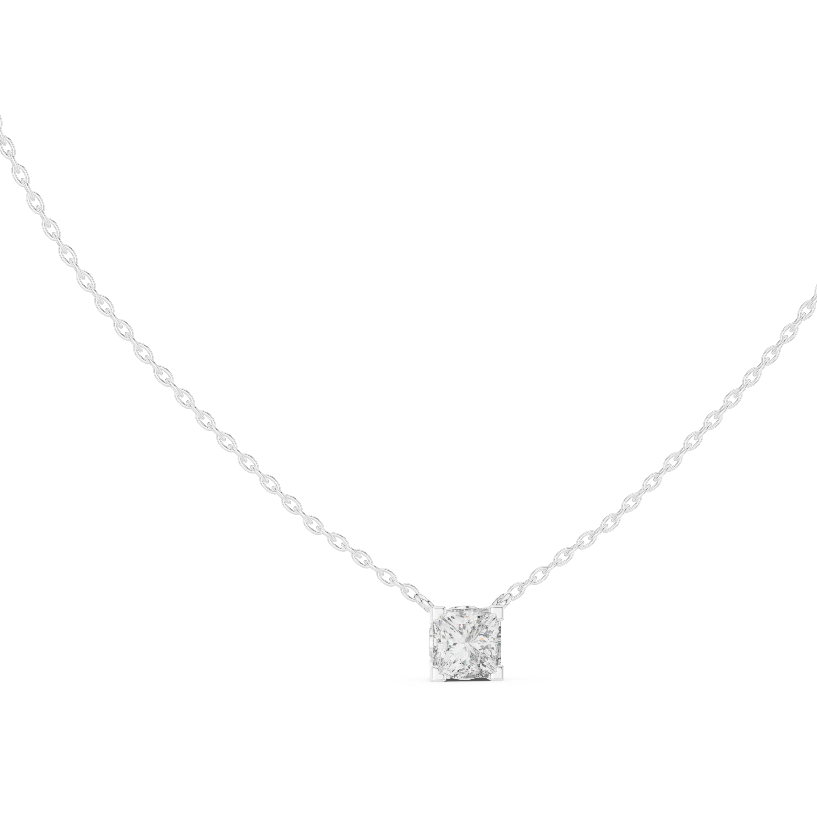 Round Modern Geometric Moissanite Pendant in Rose Gold