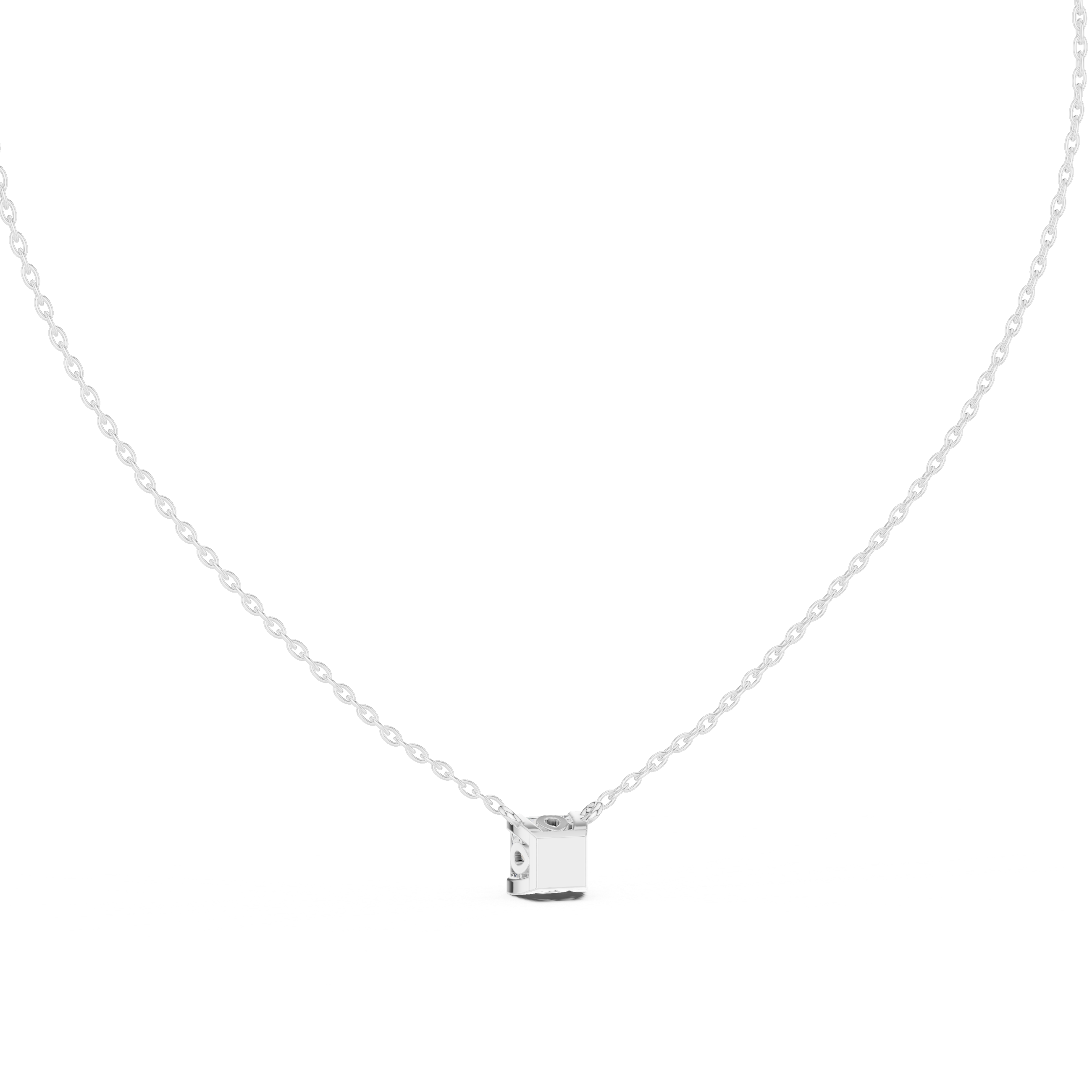 Round Modern Geometric Moissanite Pendant in Rose Gold