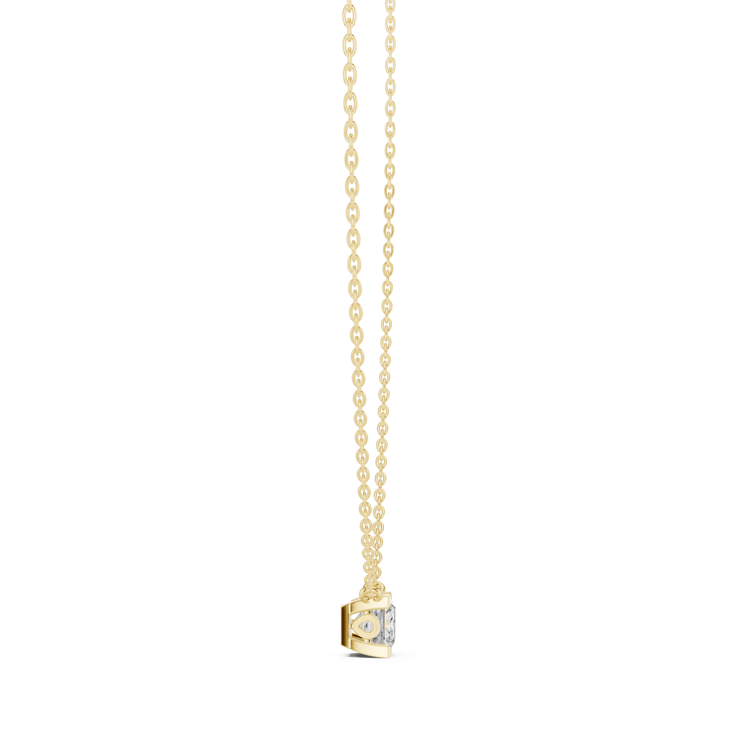 Round Modern Geometric Moissanite Pendant in Rose Gold