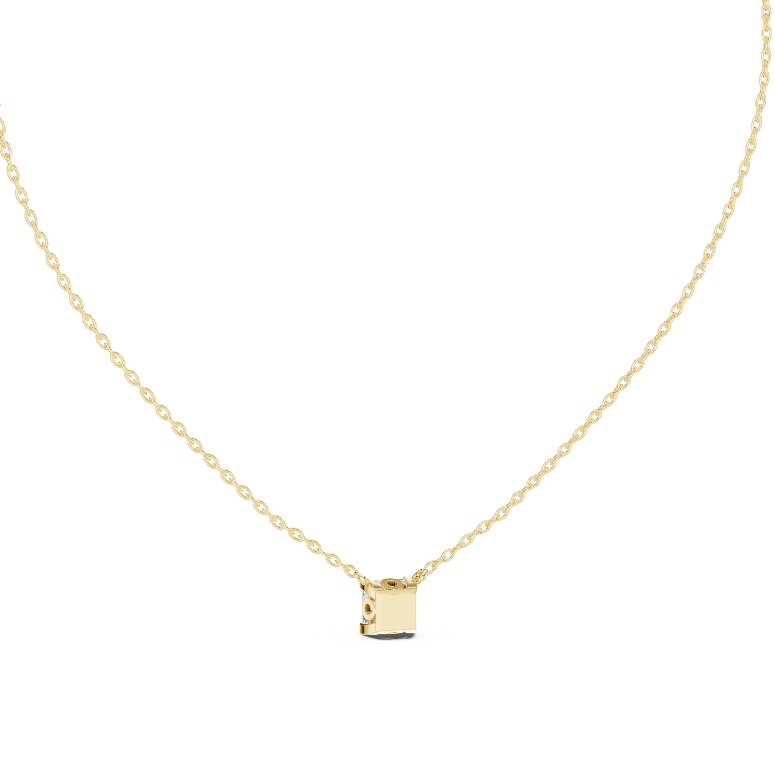 Round Modern Geometric Moissanite Pendant in Rose Gold