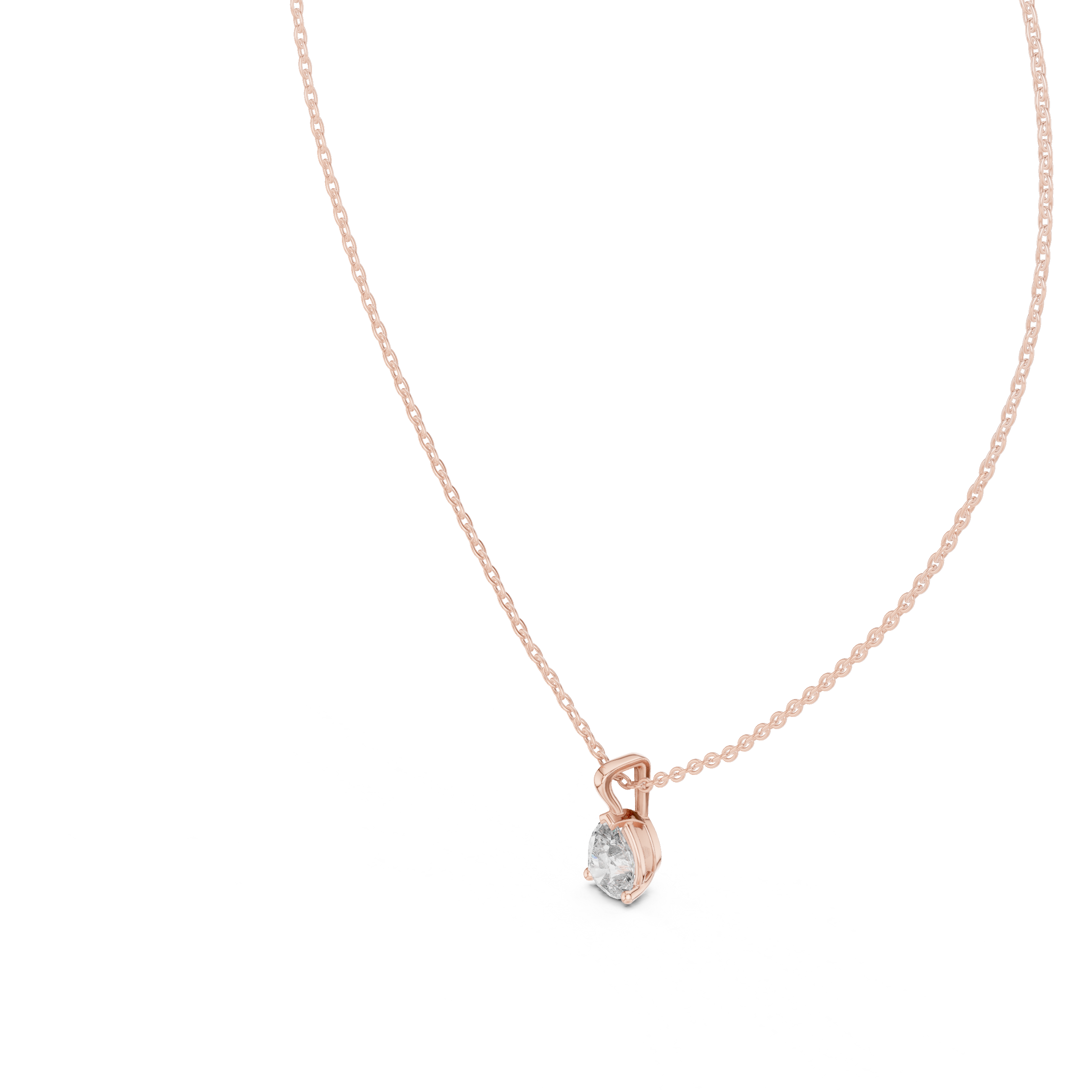 Pear Solitaire Moissanite Pendant in Yellow Gold