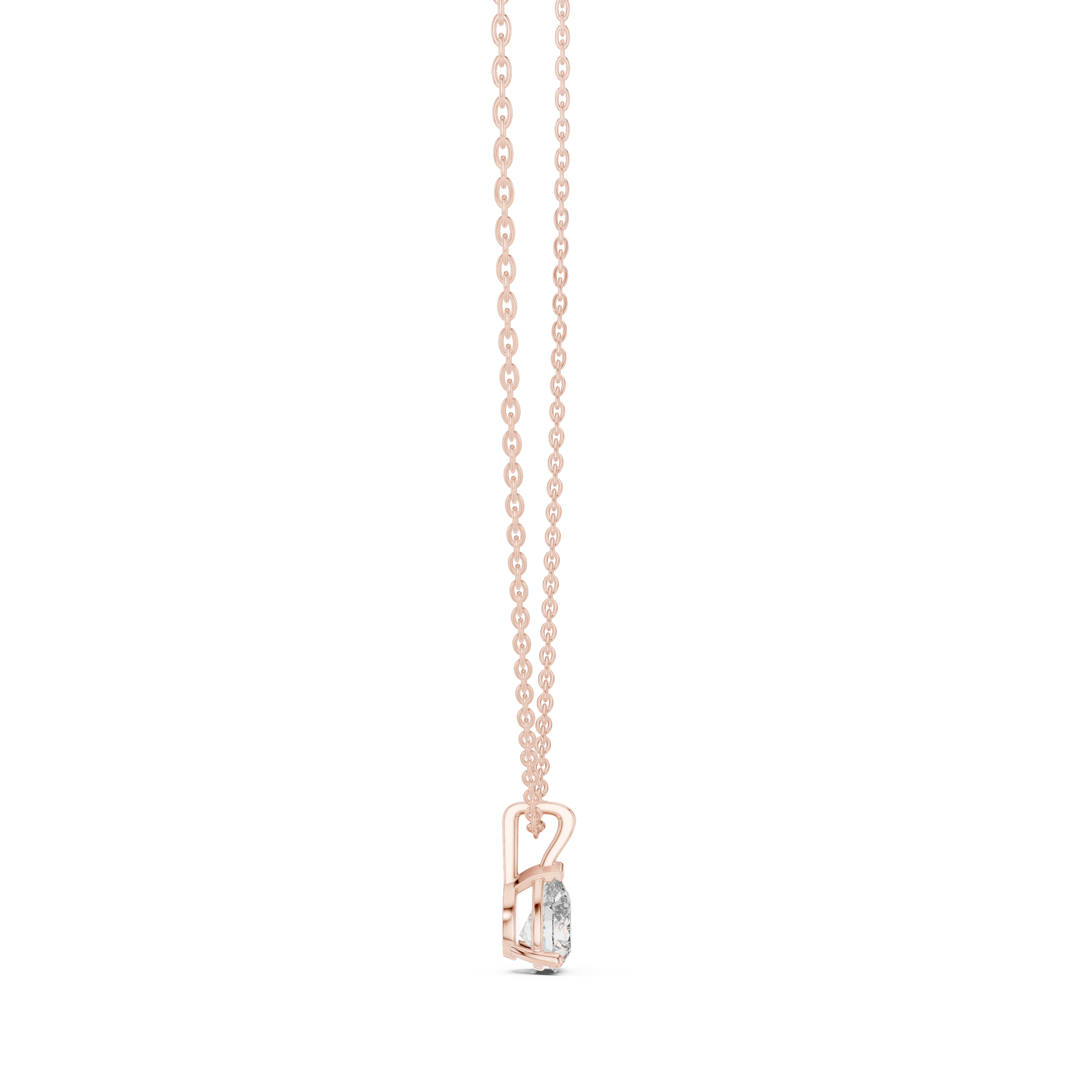 Pear Solitaire Moissanite Pendant in Yellow Gold