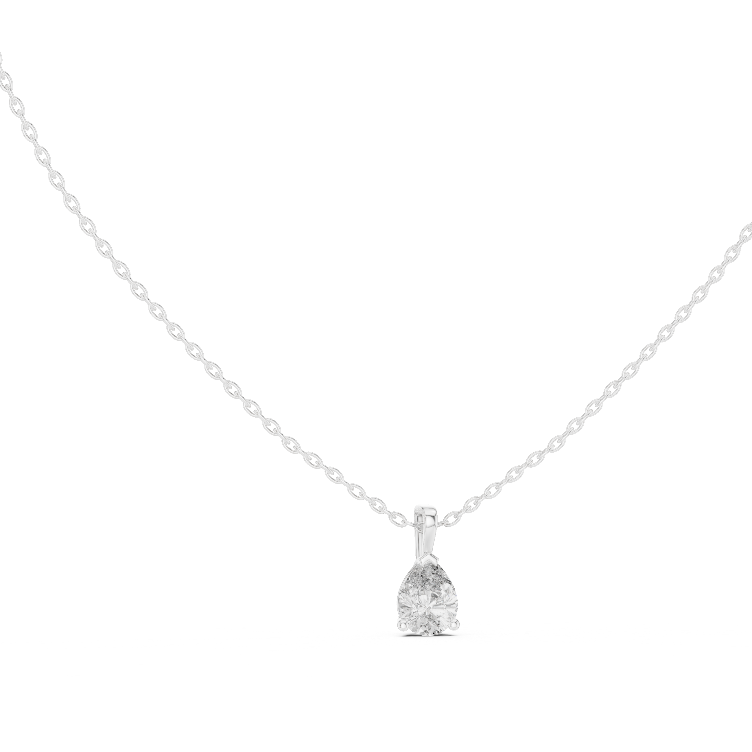 Pear Solitaire Moissanite Pendant in Yellow Gold