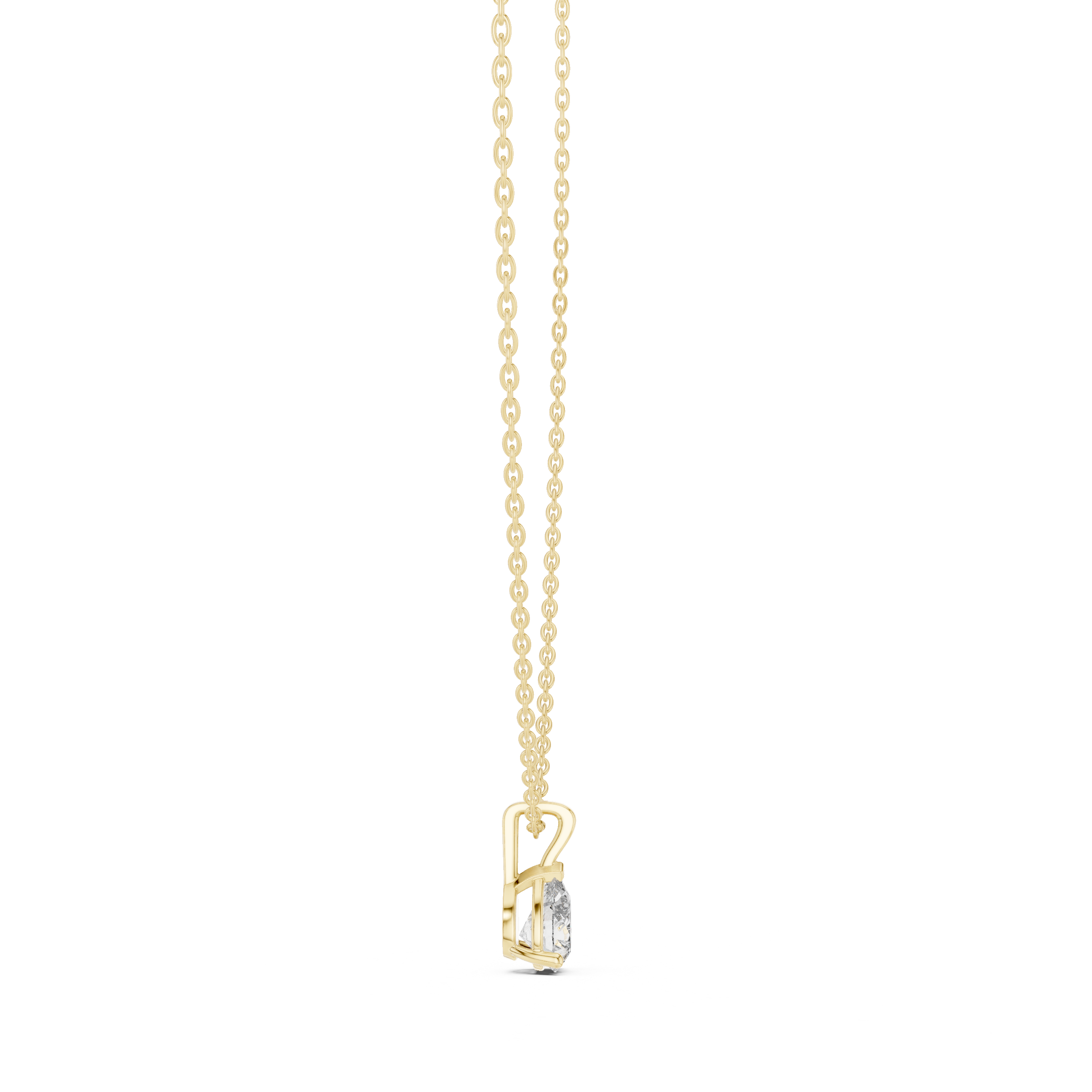 Pear Solitaire Moissanite Pendant in Yellow Gold