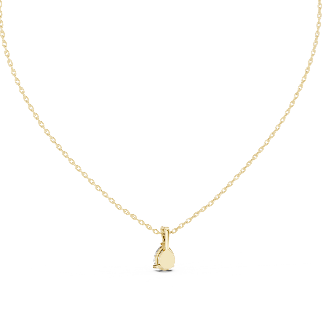Pear Solitaire Moissanite Pendant in Yellow Gold