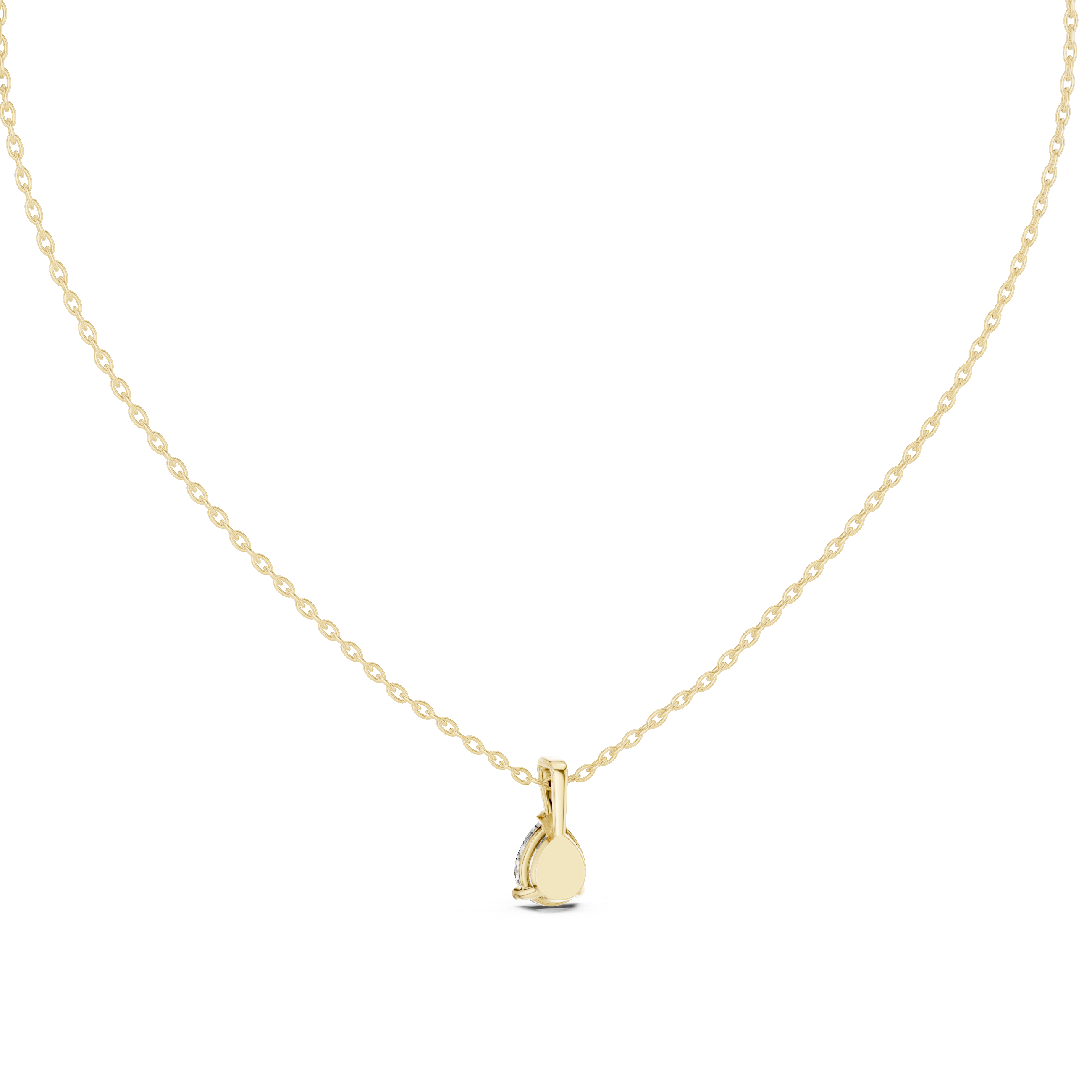 Pear Solitaire Moissanite Pendant in Yellow Gold
