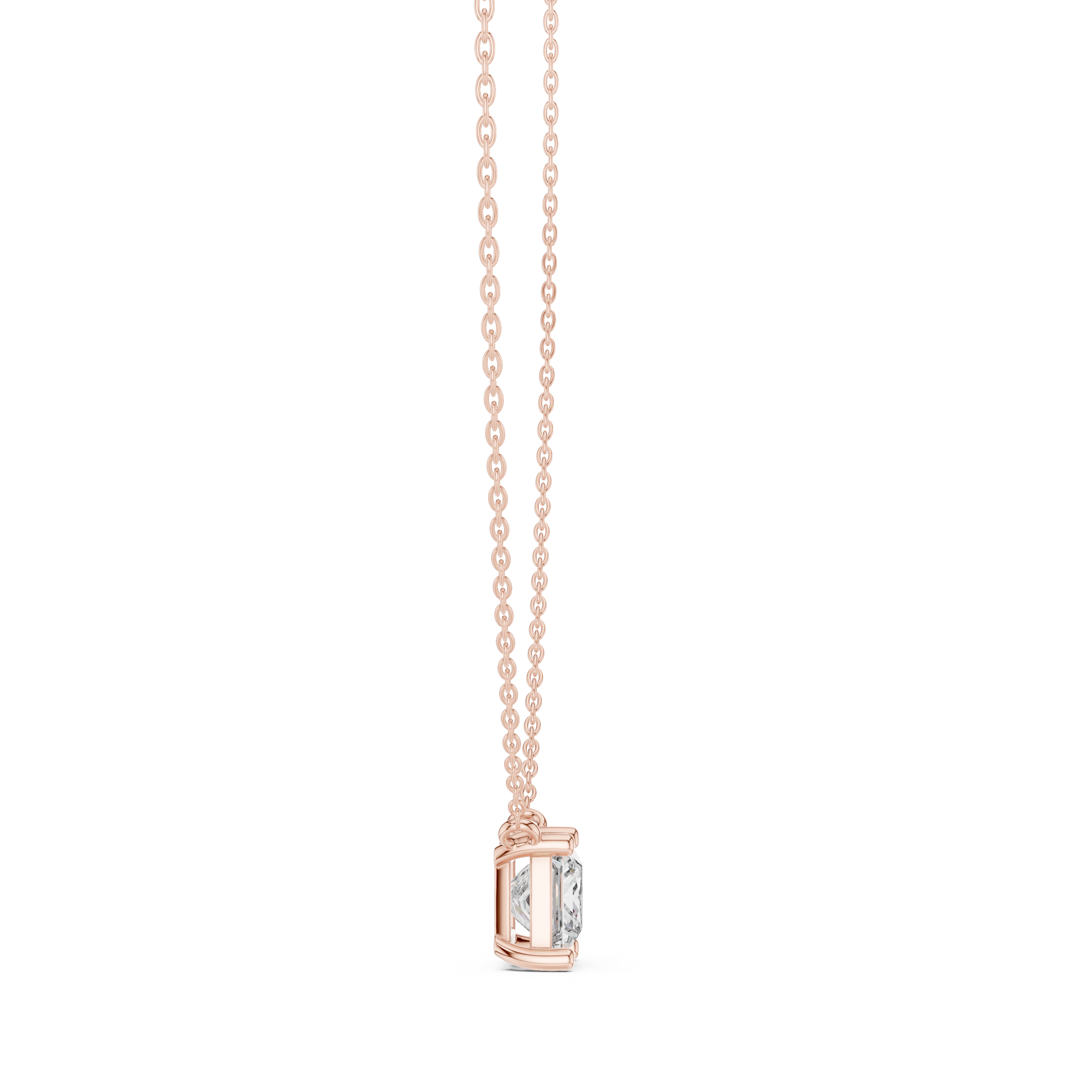 Princess Cut Solitaire Moissanite Pendant in White Gold