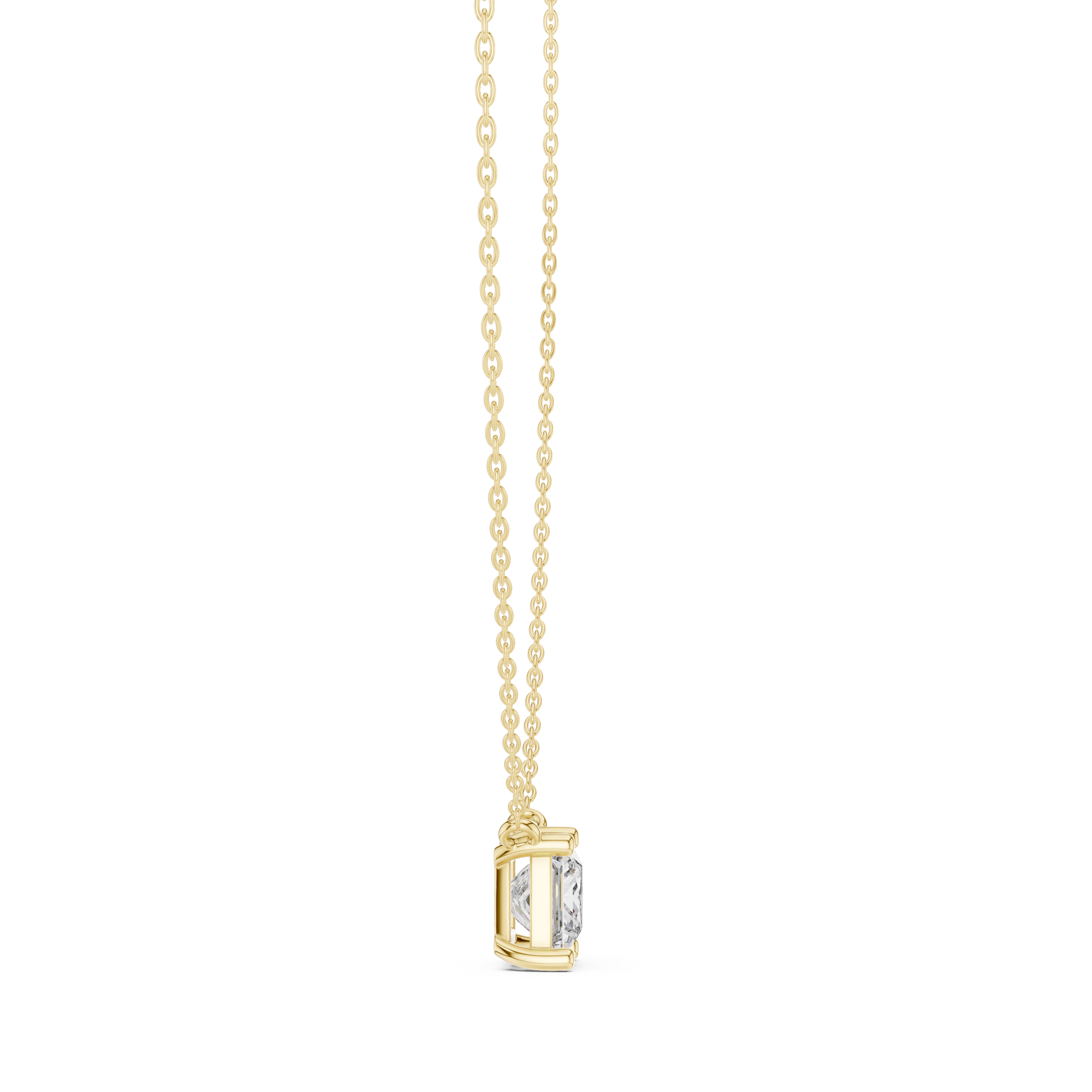 Princess Cut Solitaire Moissanite Pendant in White Gold