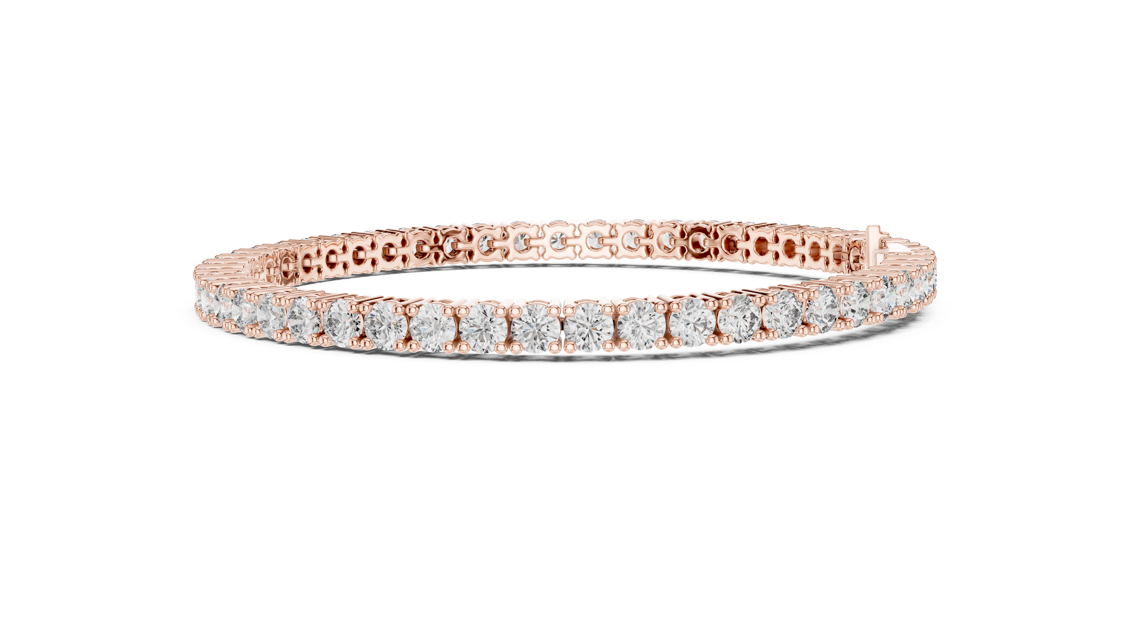 Rose Gold Classic Round Moissanite Tennis Bracelet – Fine Round-Cut Stone Elegance