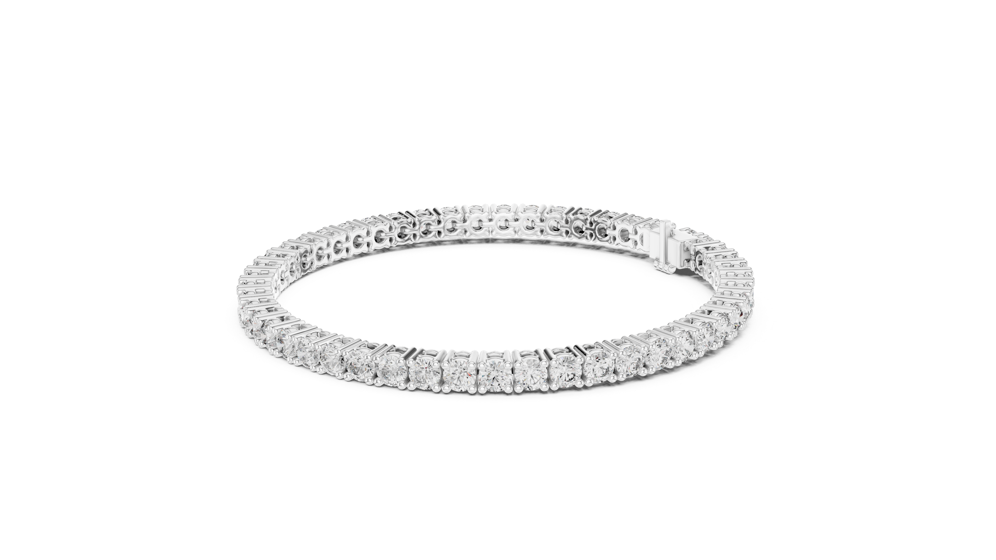 Rose Gold Classic Round Moissanite Tennis Bracelet – Fine Round-Cut Stone Elegance