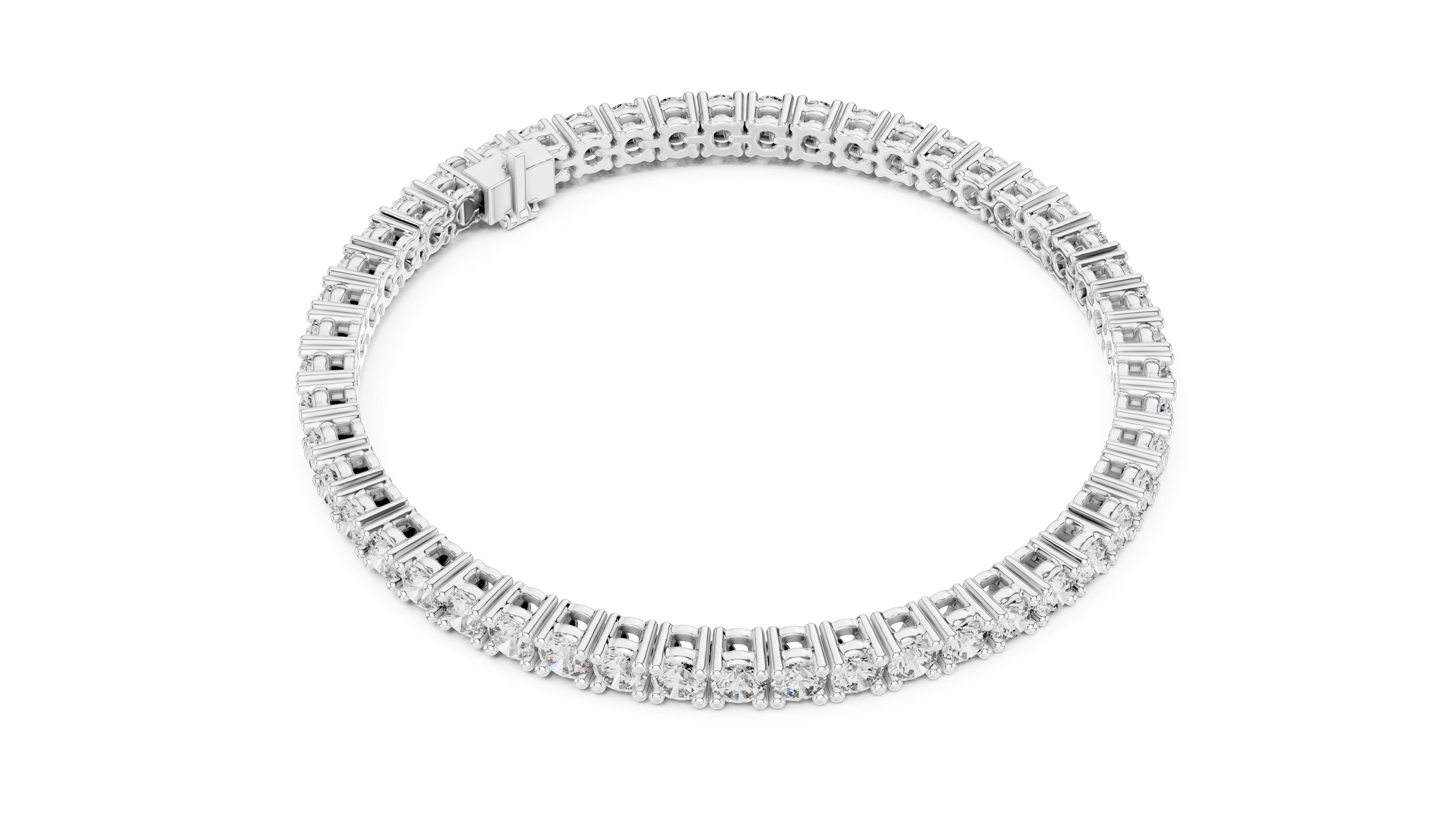 Rose Gold Classic Round Moissanite Tennis Bracelet – Fine Round-Cut Stone Elegance