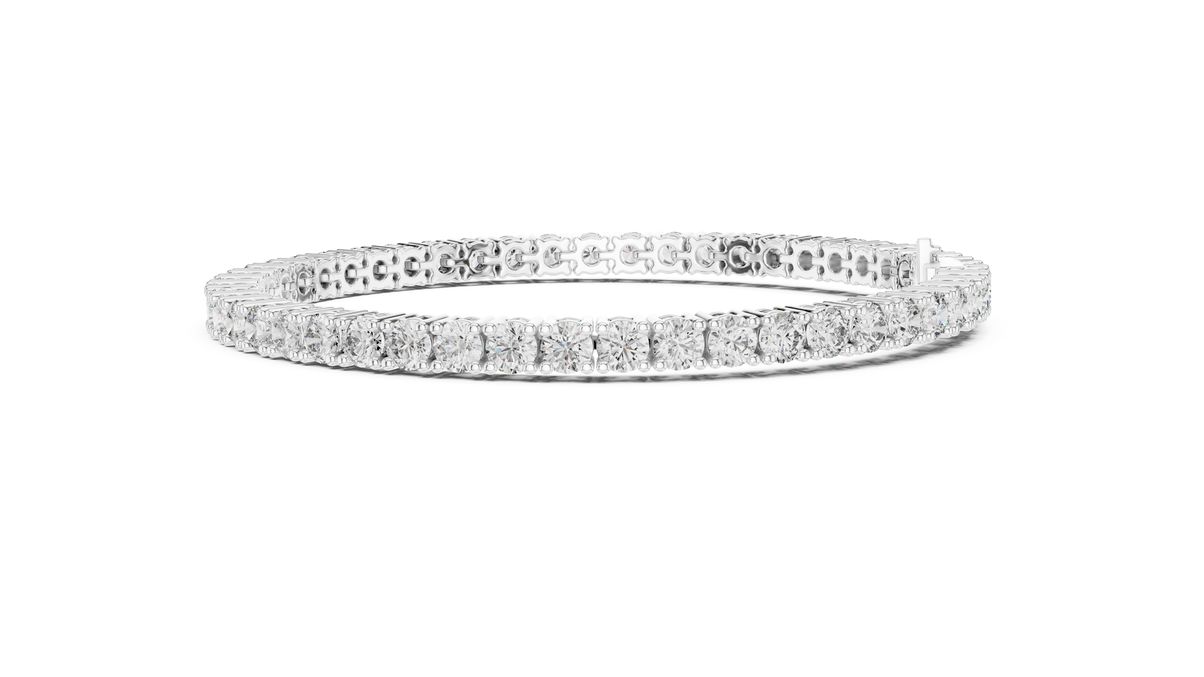 Rose Gold Classic Round Moissanite Tennis Bracelet – Fine Round-Cut Stone Elegance