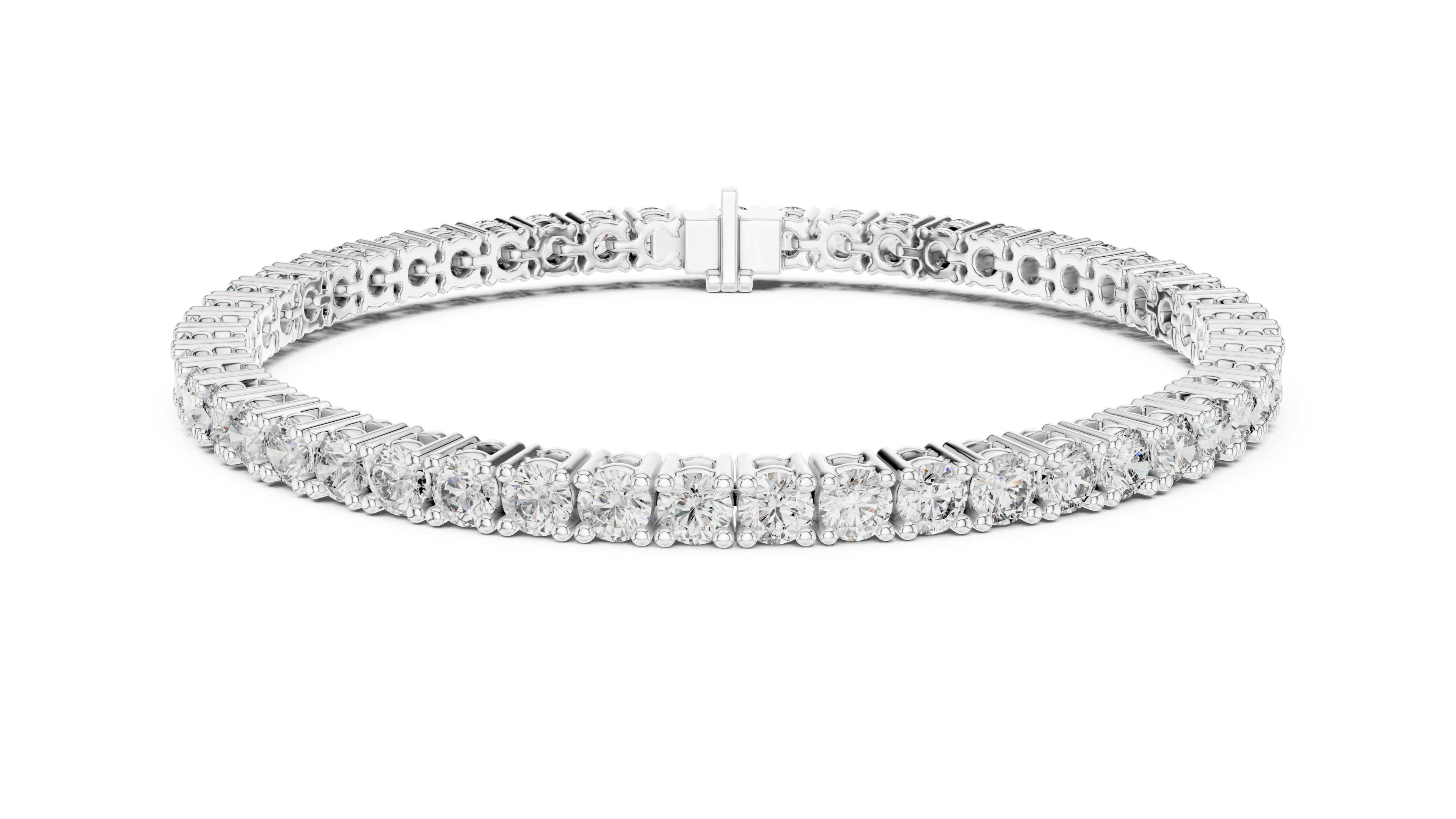 Rose Gold Classic Round Moissanite Tennis Bracelet – Fine Round-Cut Stone Elegance