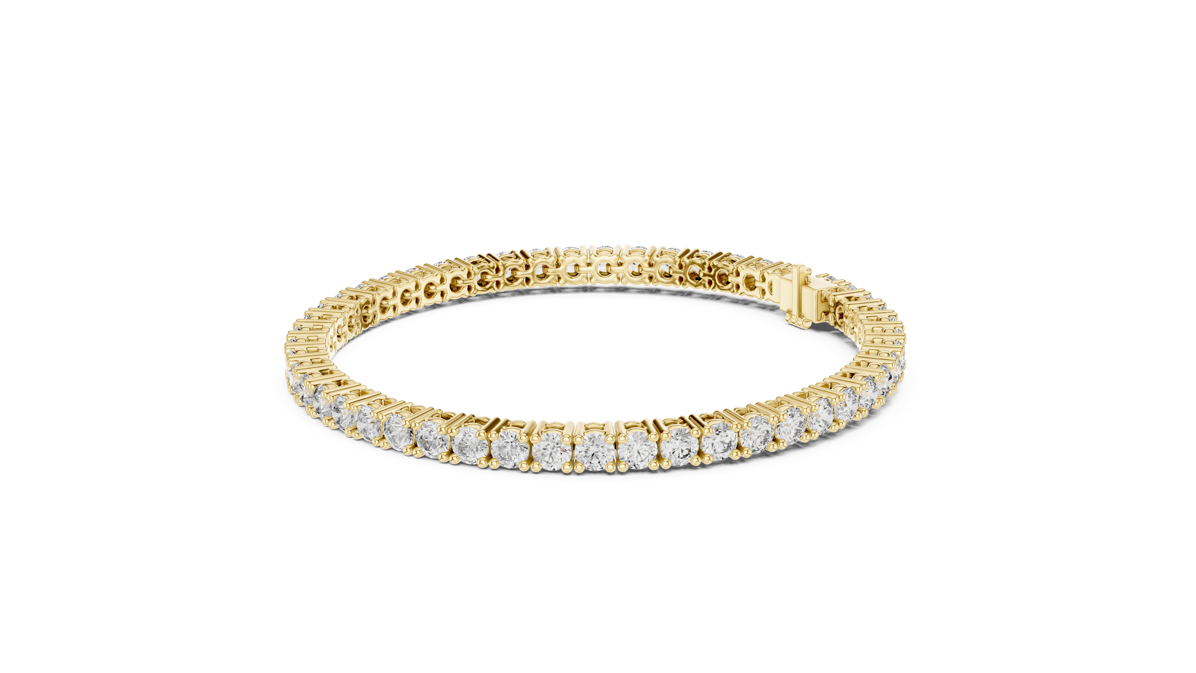 Rose Gold Classic Round Moissanite Tennis Bracelet – Fine Round-Cut Stone Elegance