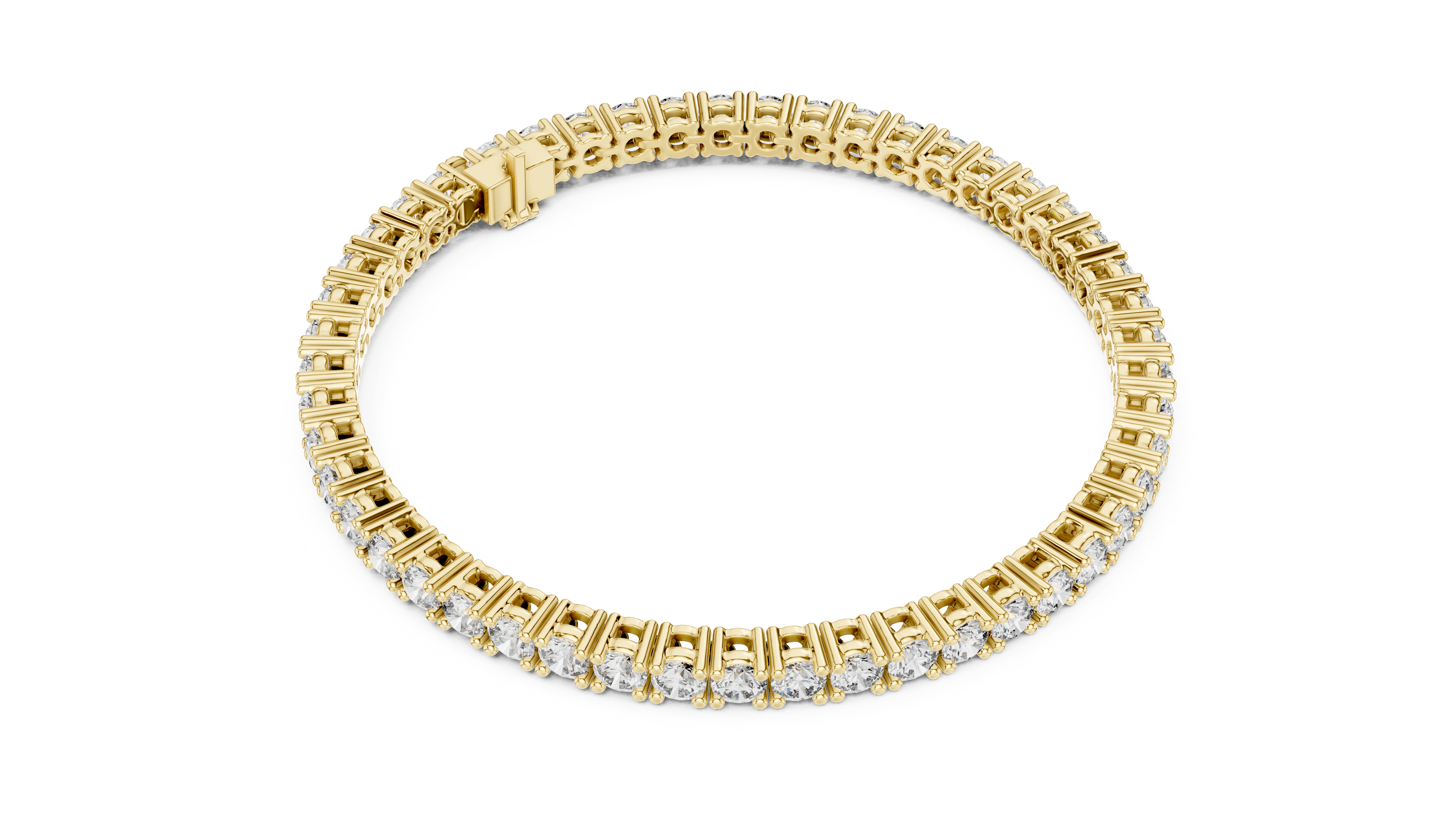 Rose Gold Classic Round Moissanite Tennis Bracelet – Fine Round-Cut Stone Elegance