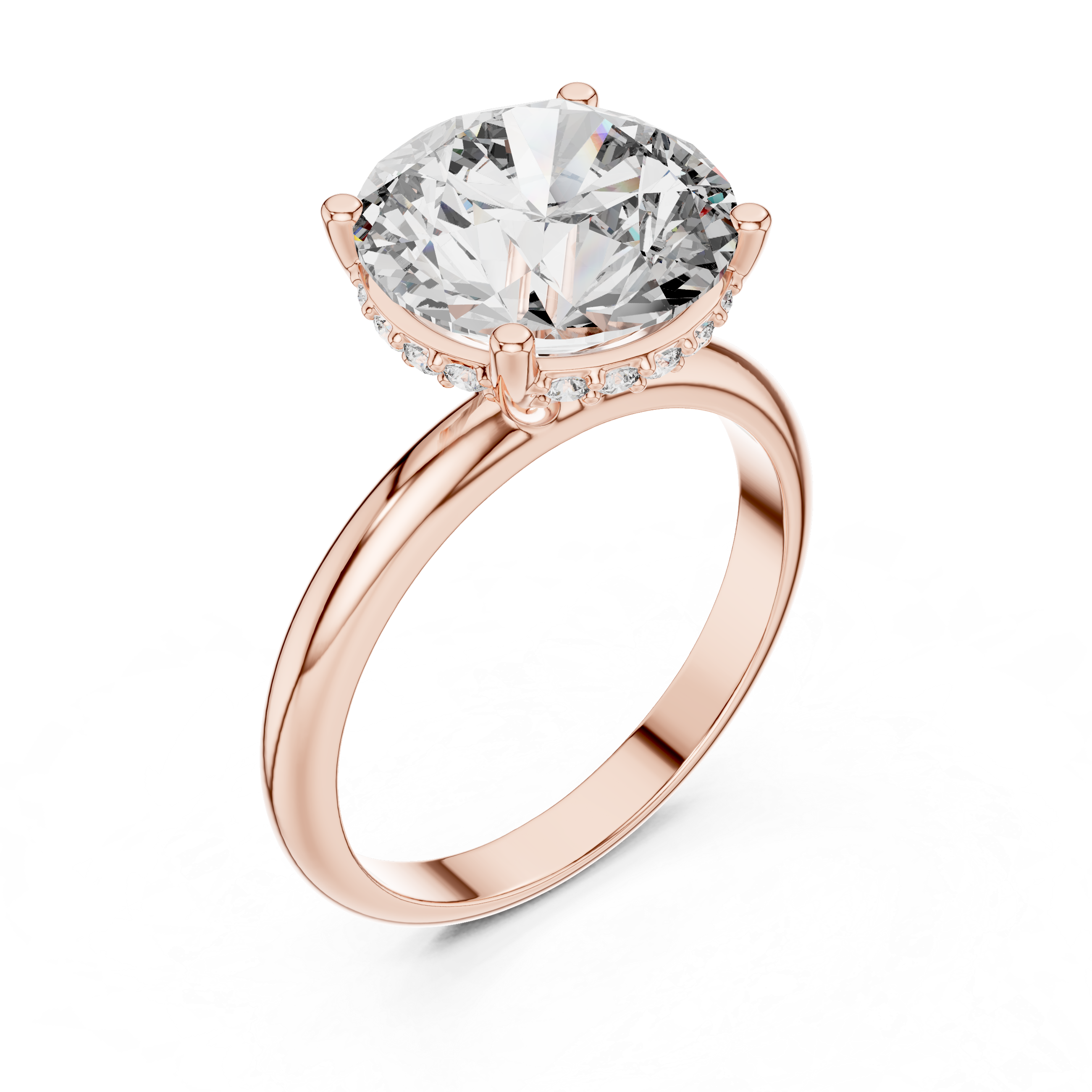 Round Cut Brilliant Moissanite VVS1 Eternity Engagement Ring