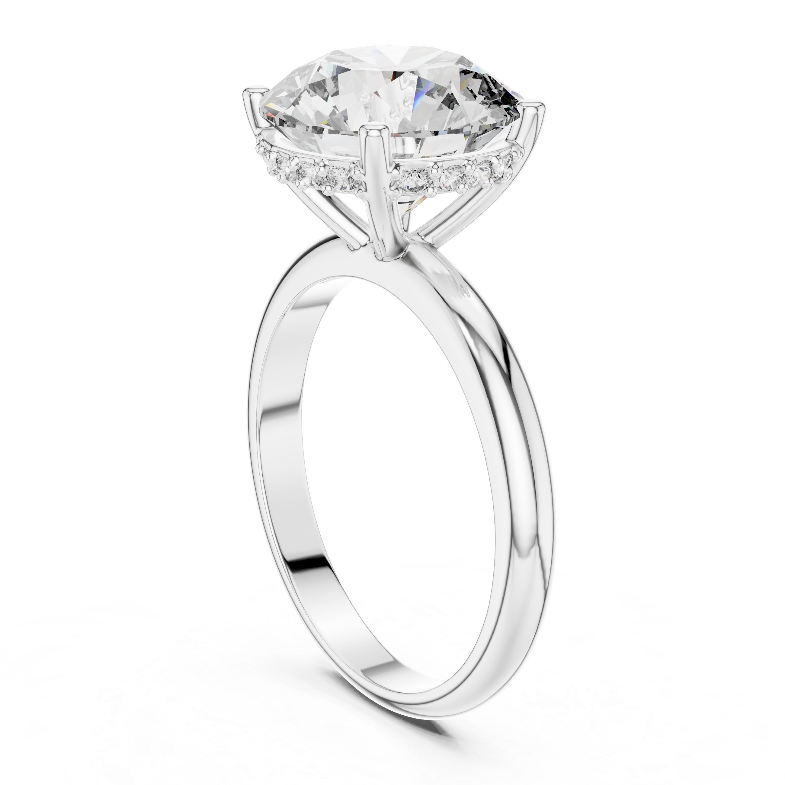 Round Cut Brilliant Moissanite VVS1 Eternity Engagement Ring