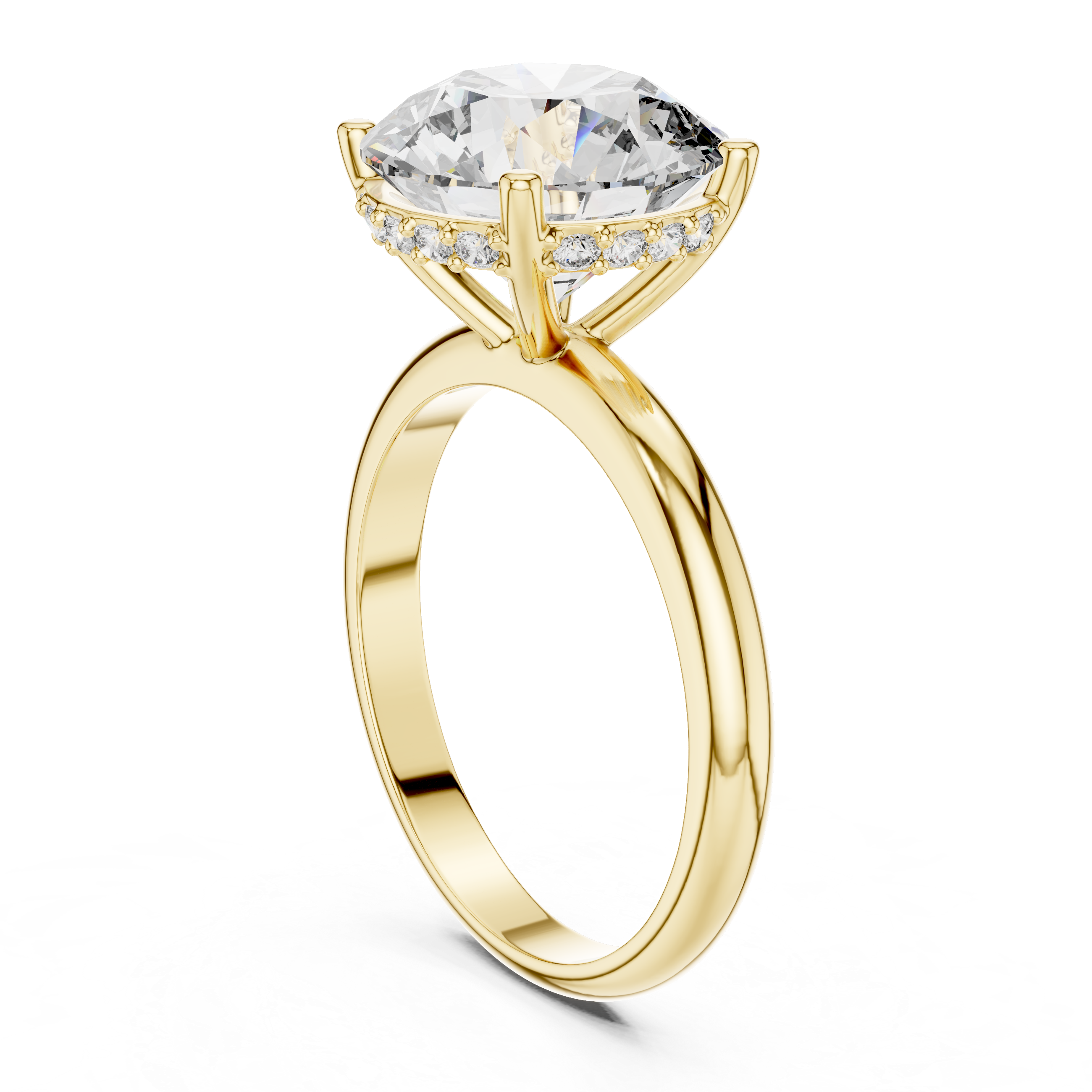 Round Cut Brilliant Moissanite VVS1 Eternity Engagement Ring