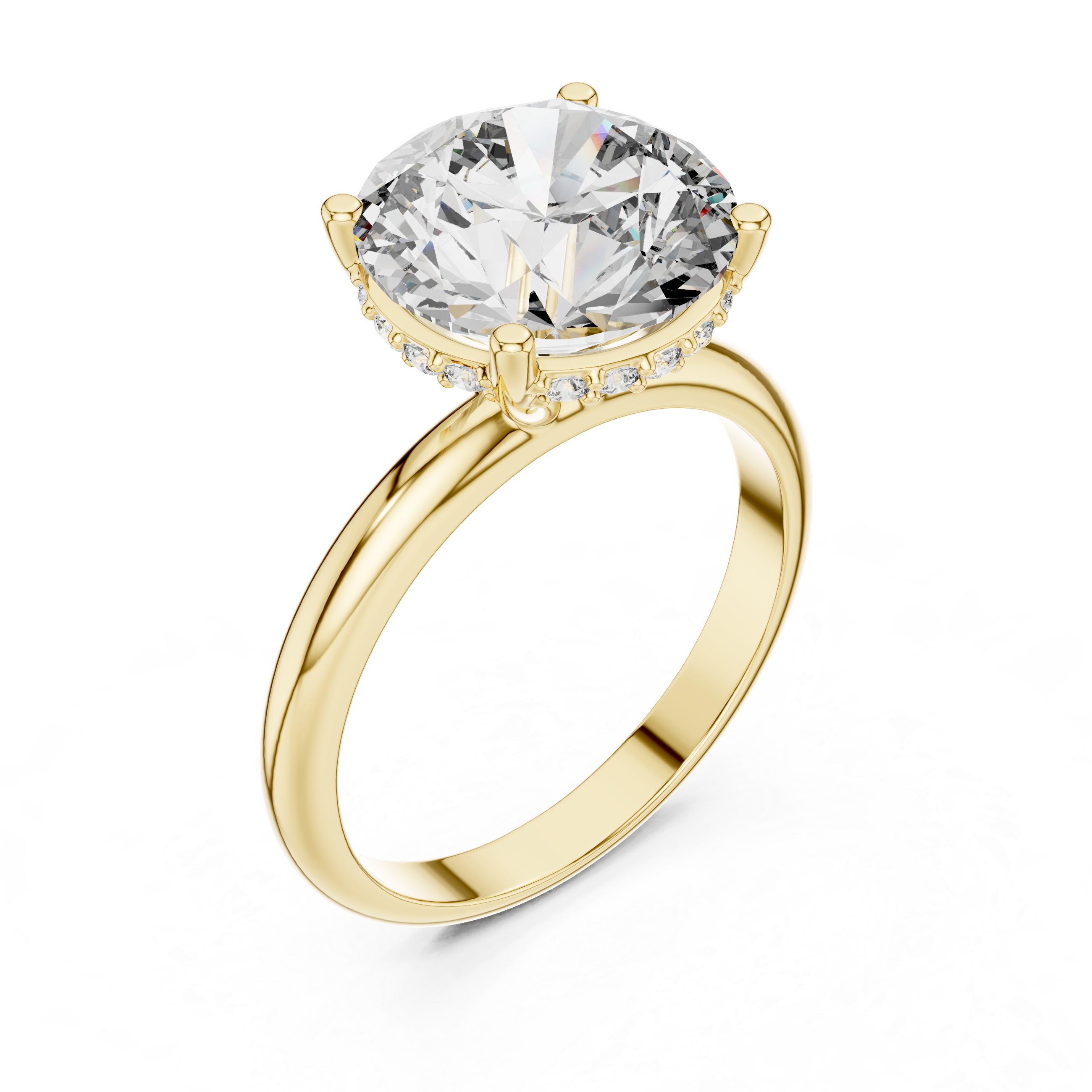Round Cut Brilliant Moissanite VVS1 Eternity Engagement Ring