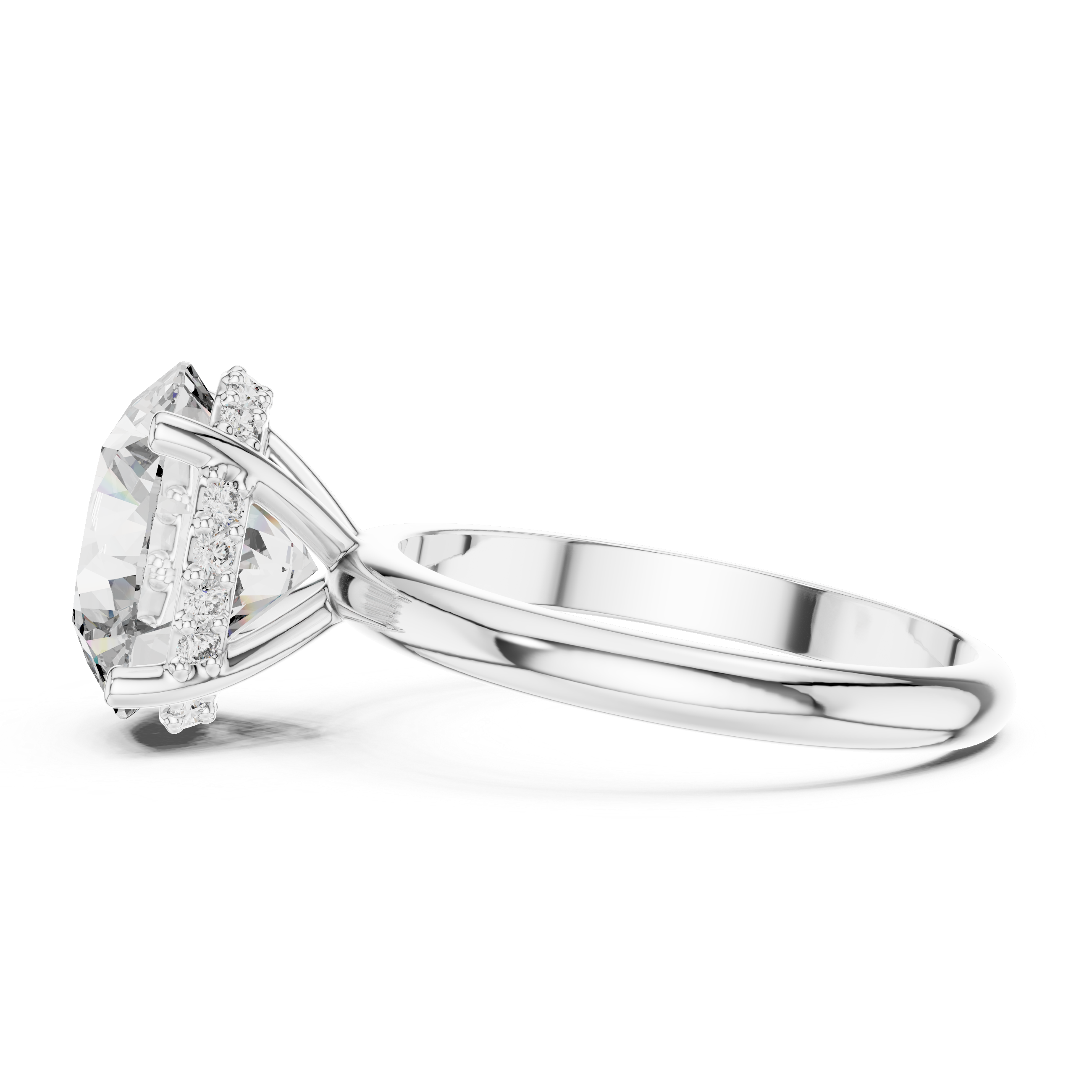 Round Cut Brilliant Moissanite VVS1 Eternity Engagement Ring