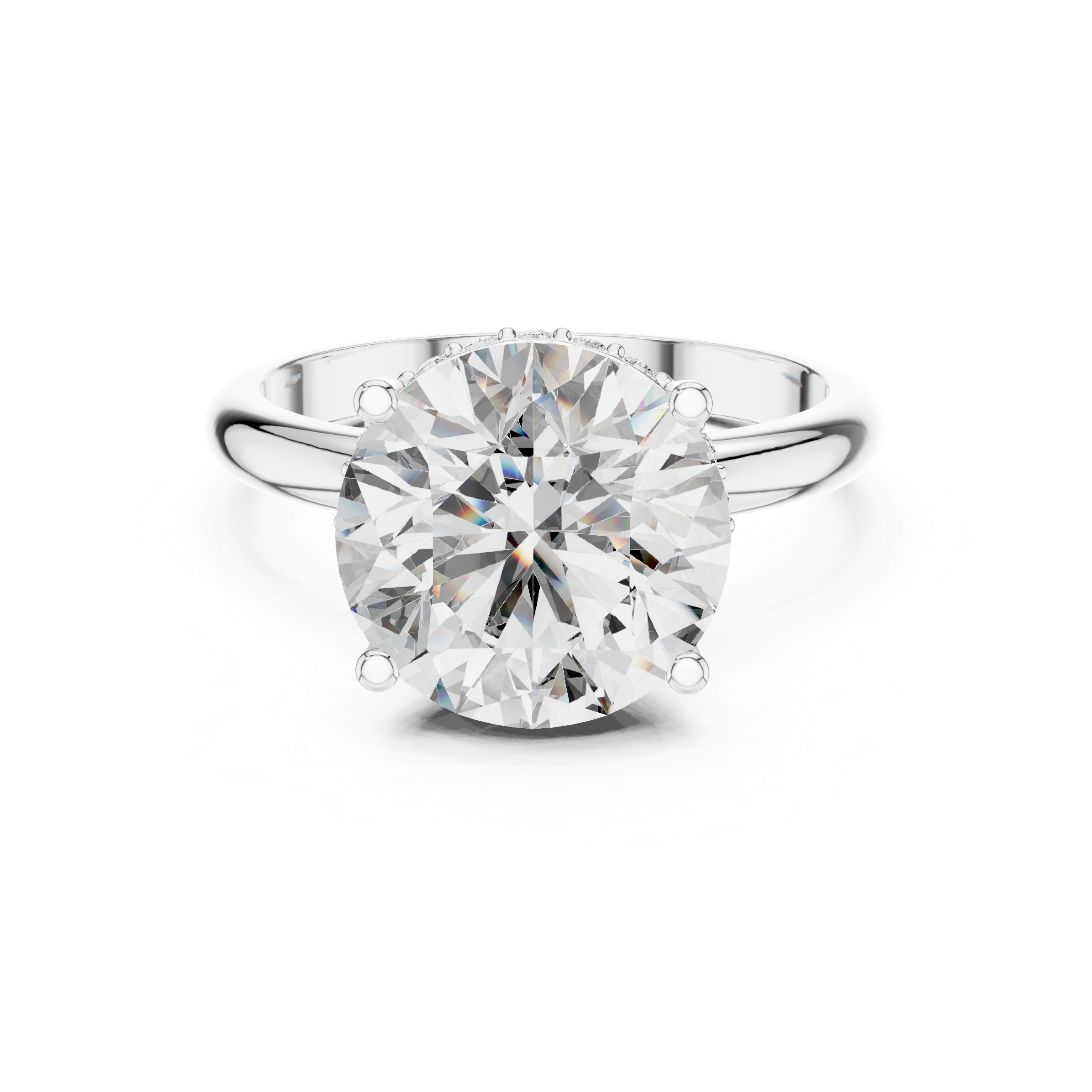 Round Cut Brilliant Moissanite VVS1 Eternity Engagement Ring