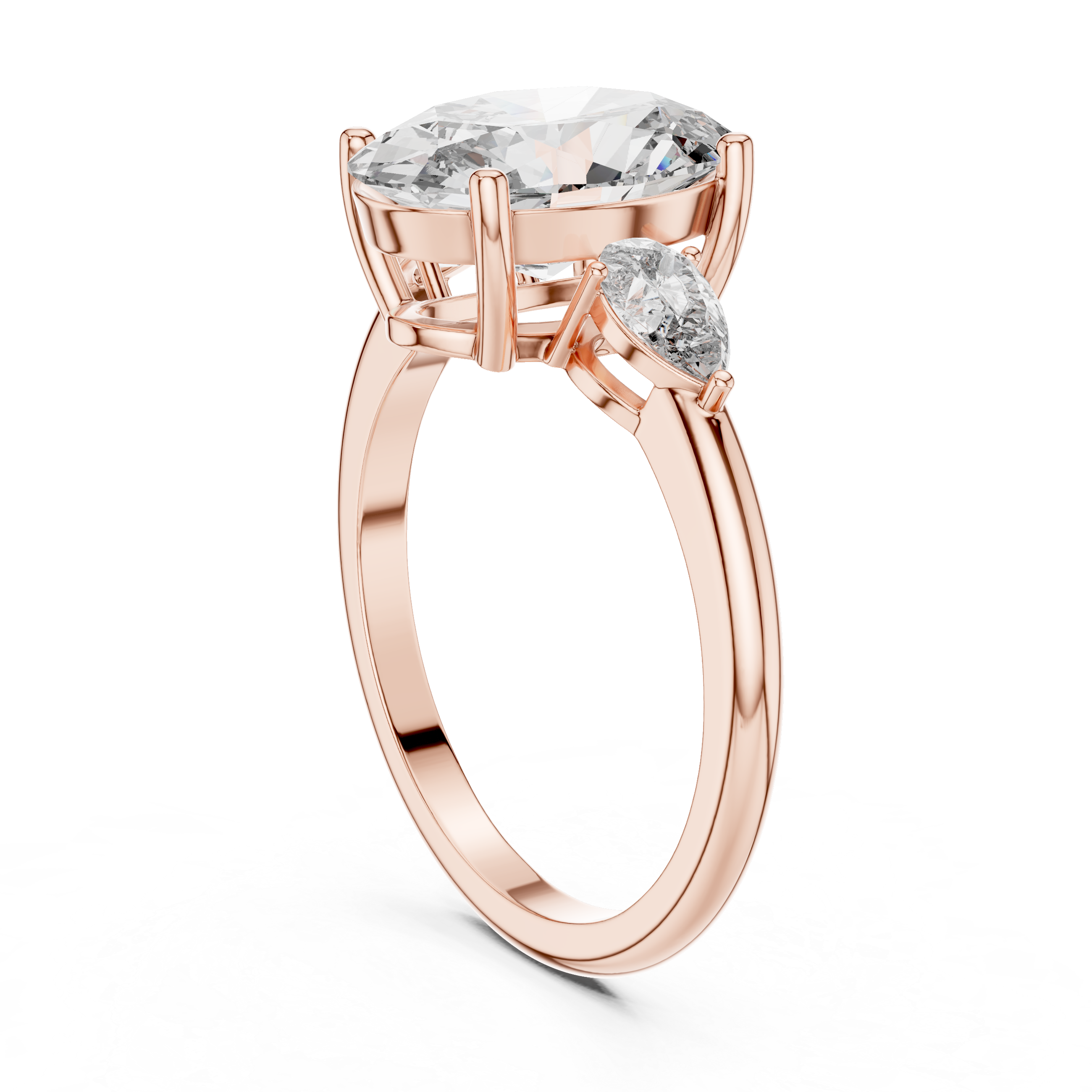 Oval And Pear Brilliant Moissanite VVS1 Eternity Engagement Ring